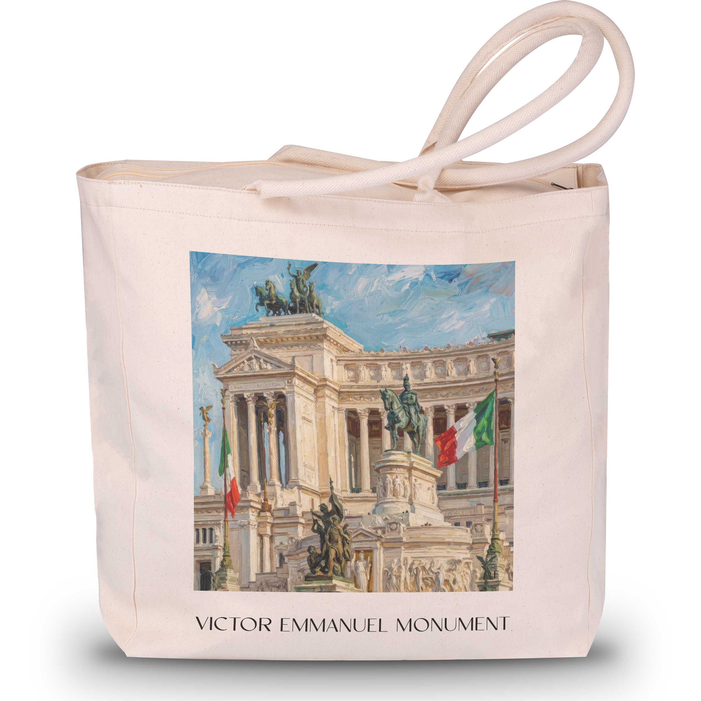 Viktor-Emanuelsdenkmal Shopping Tasche - Rom - Italien Tote Bag - Einkaufstasche im Ölgemälde Stil
