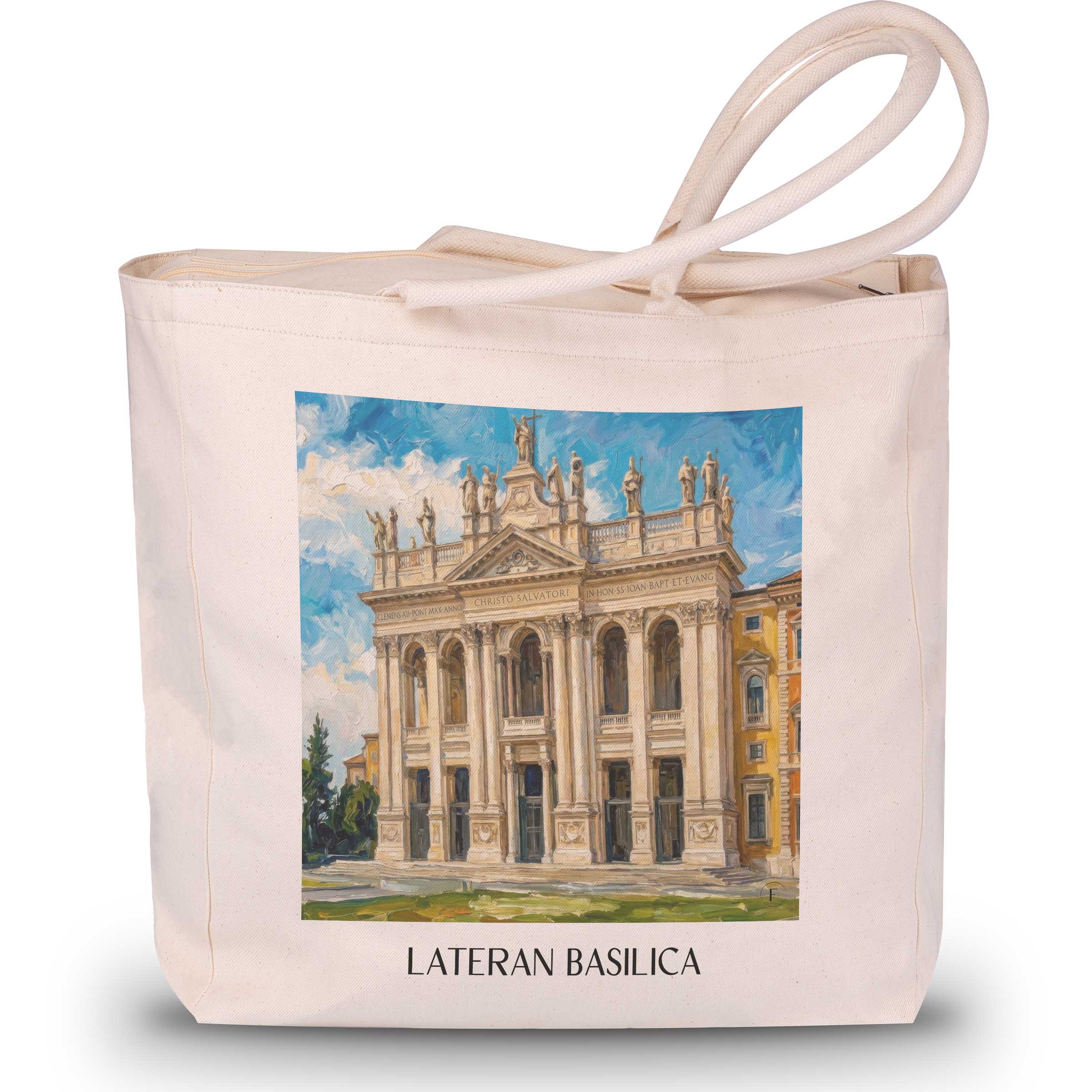 Lateranbasilika Shopping Tasche - Rom - Italien Tote Bag - Einkaufstasche im Ölgemälde Stil
