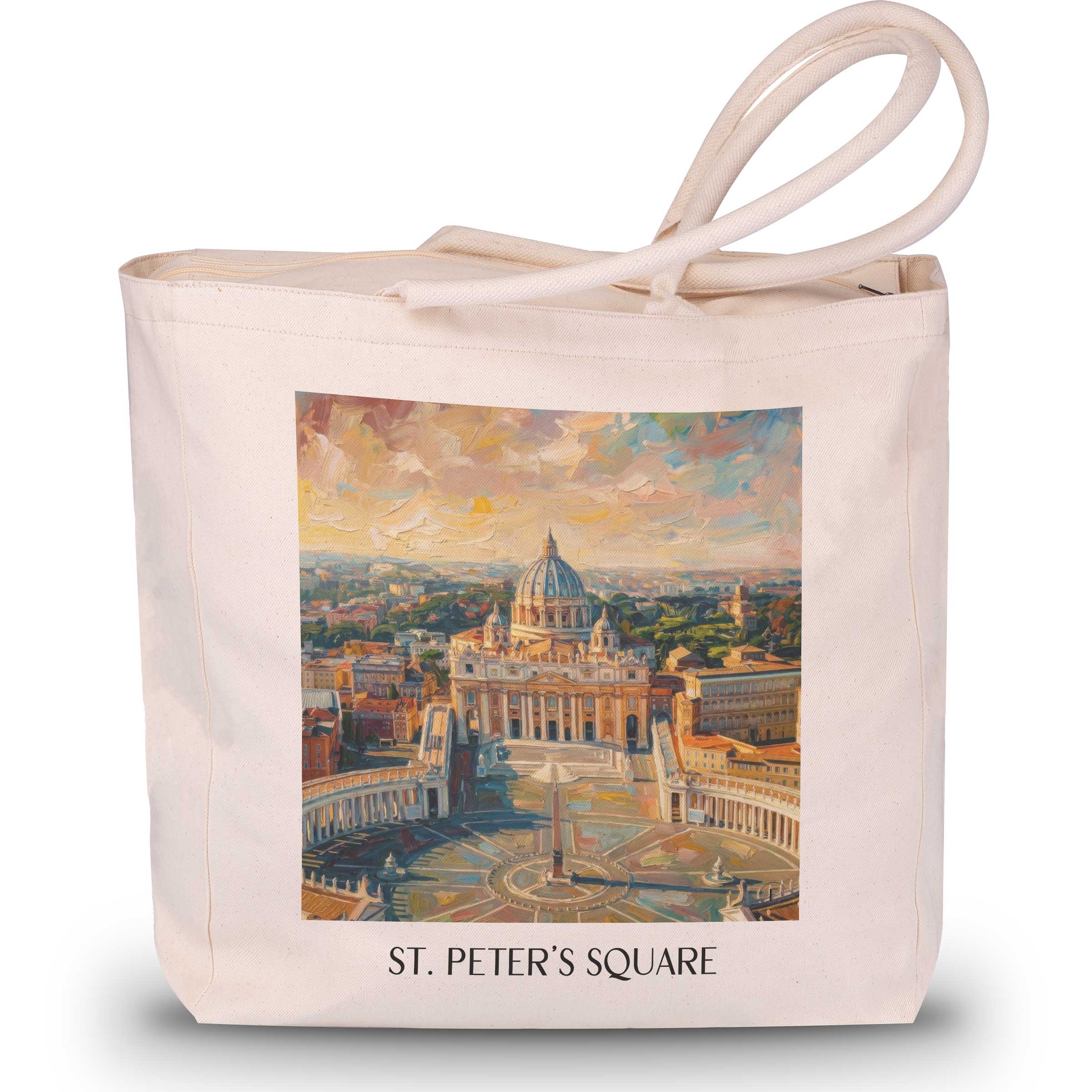 Petersplatz Shopping Tasche - Vatikanstadt - Italien Tote Bag - Einkaufstasche im Ölgemälde Stil
