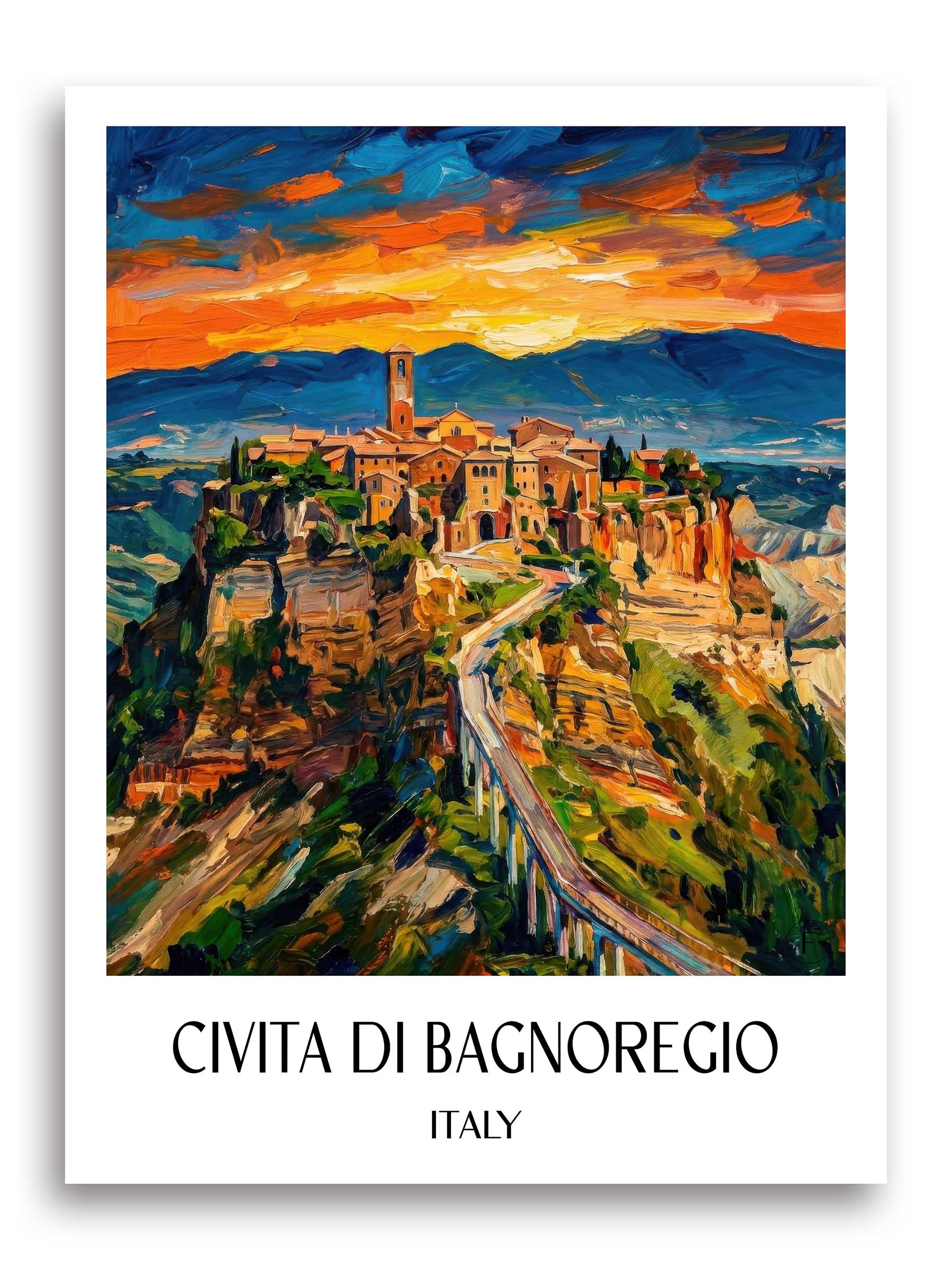Civita di Bagnoregio Poster - Latium - Italien Kunstdruck - Ölgemälde von A4 bis A1