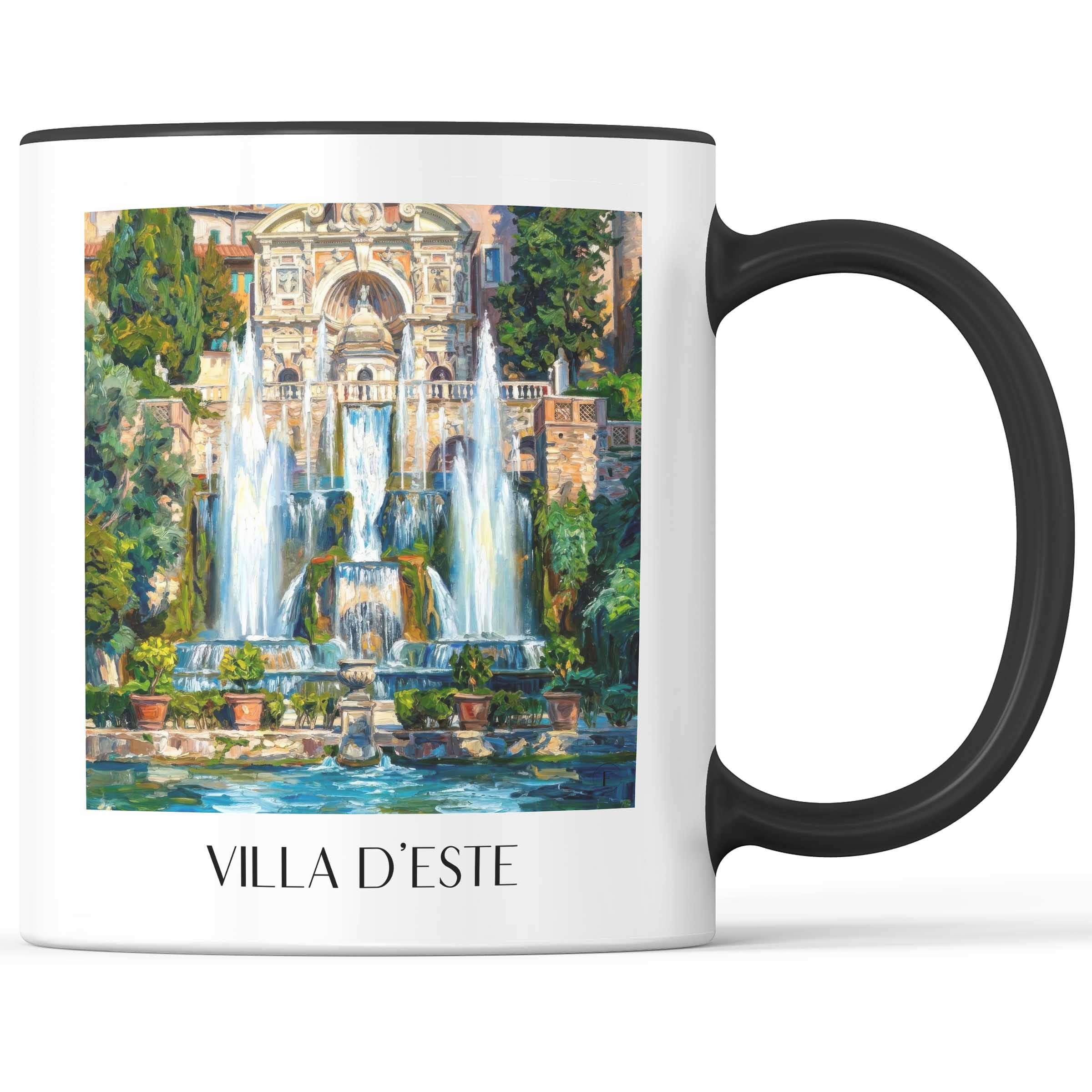 Villa d´Este Kaffeebecher - Tivoli - Italien Becher - Kaffeetasse im Ölgemälde Stil