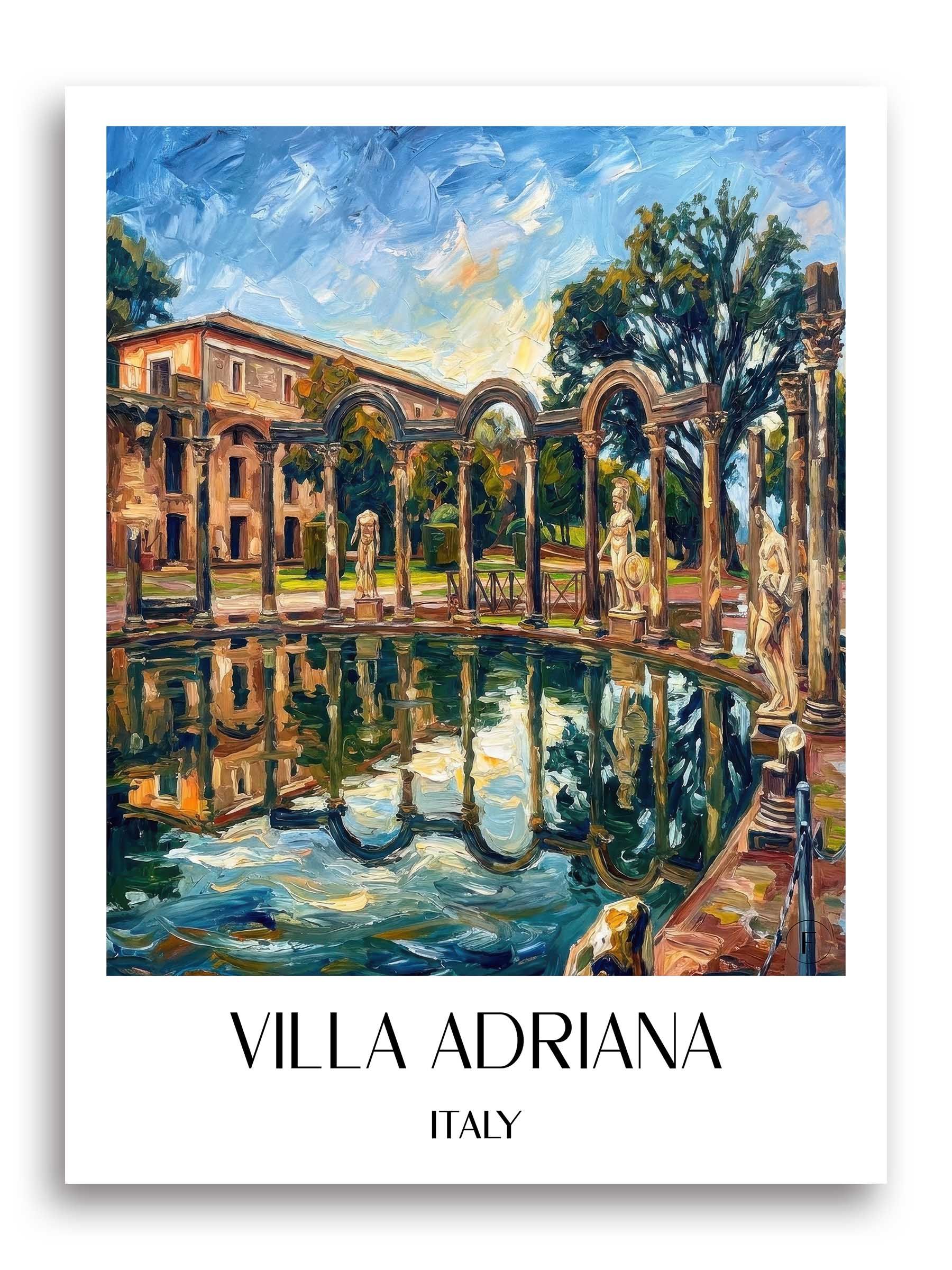 Villa Adriana Poster - Tivoli - Italien Kunstdruck - Ölgemälde von A4 bis A1