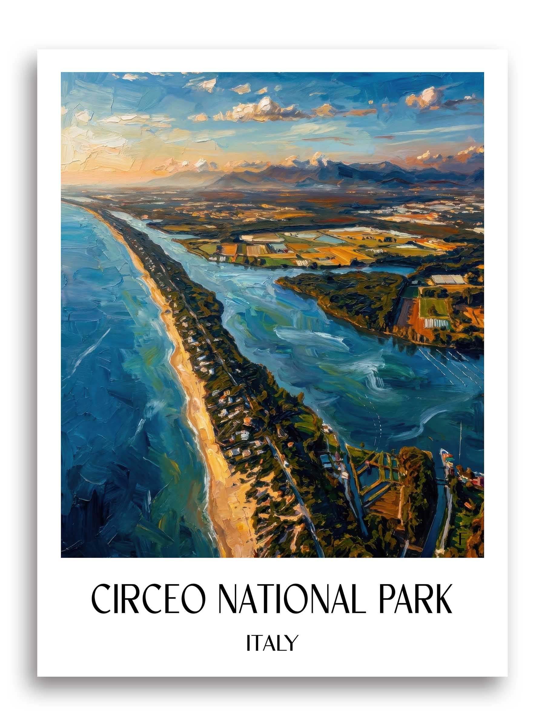 Nationalpark Circeo Poster - Latium - Italien Kunstdruck - Ölgemälde von A4 bis A1