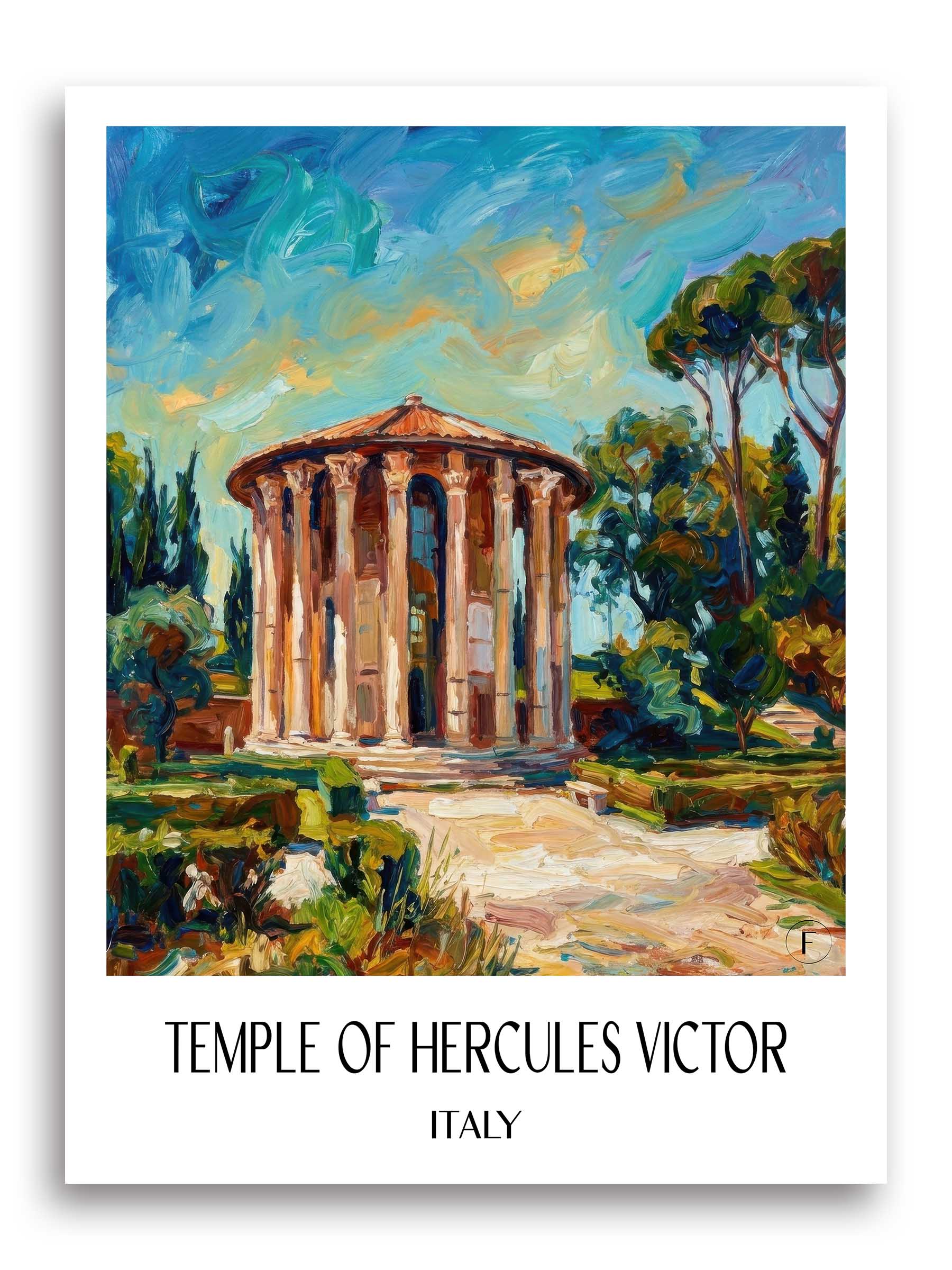 Tempel des Hercules Victor Poster - Rom - Italien Kunstdruck - Ölgemälde von A4 bis A1