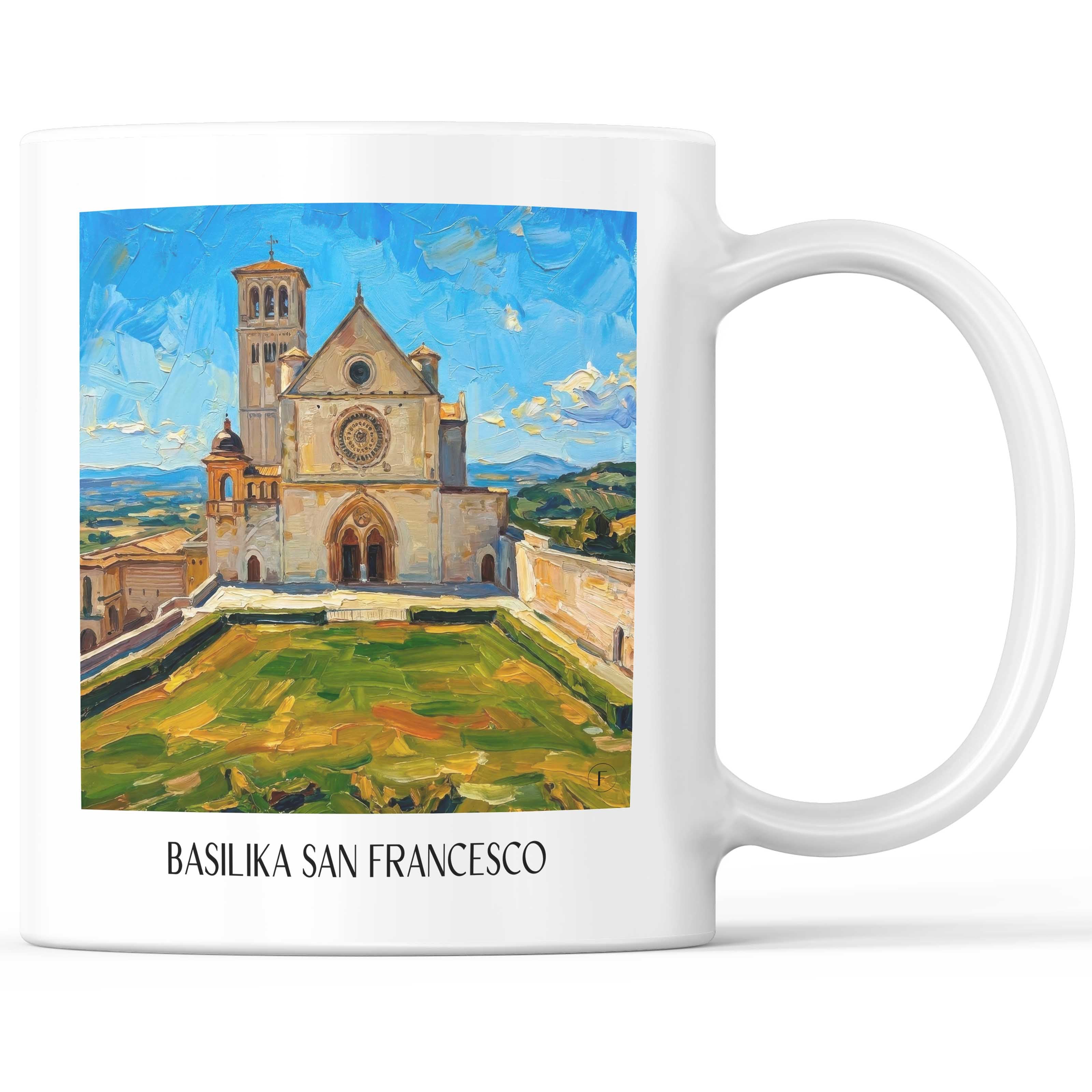 basilika-san-francesco-assisi-italien-kaffeebecher-oil-painting-oelgemaelde