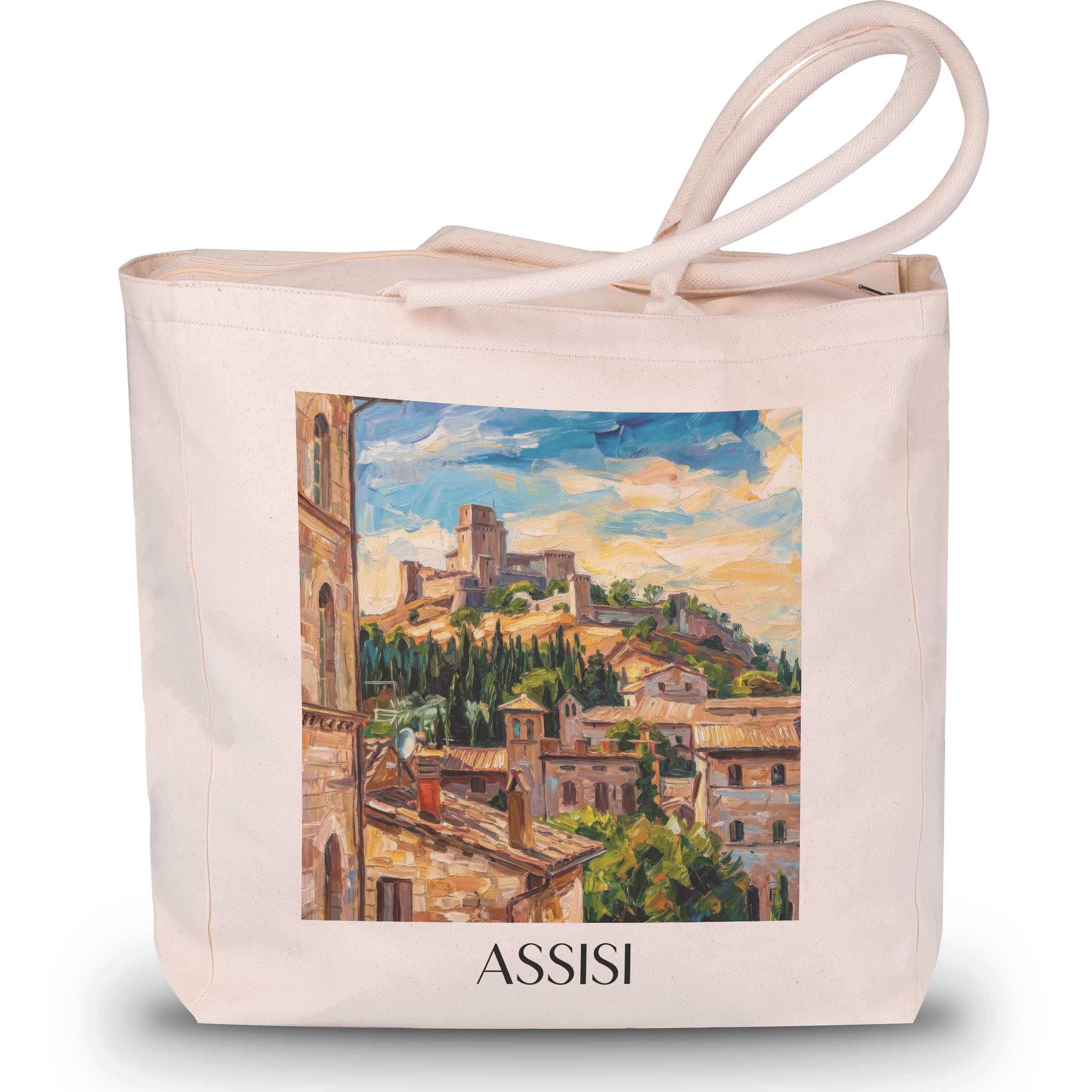 assisi-umbrien-italien-einkaufstasche-oil-painting-oelgemaelde