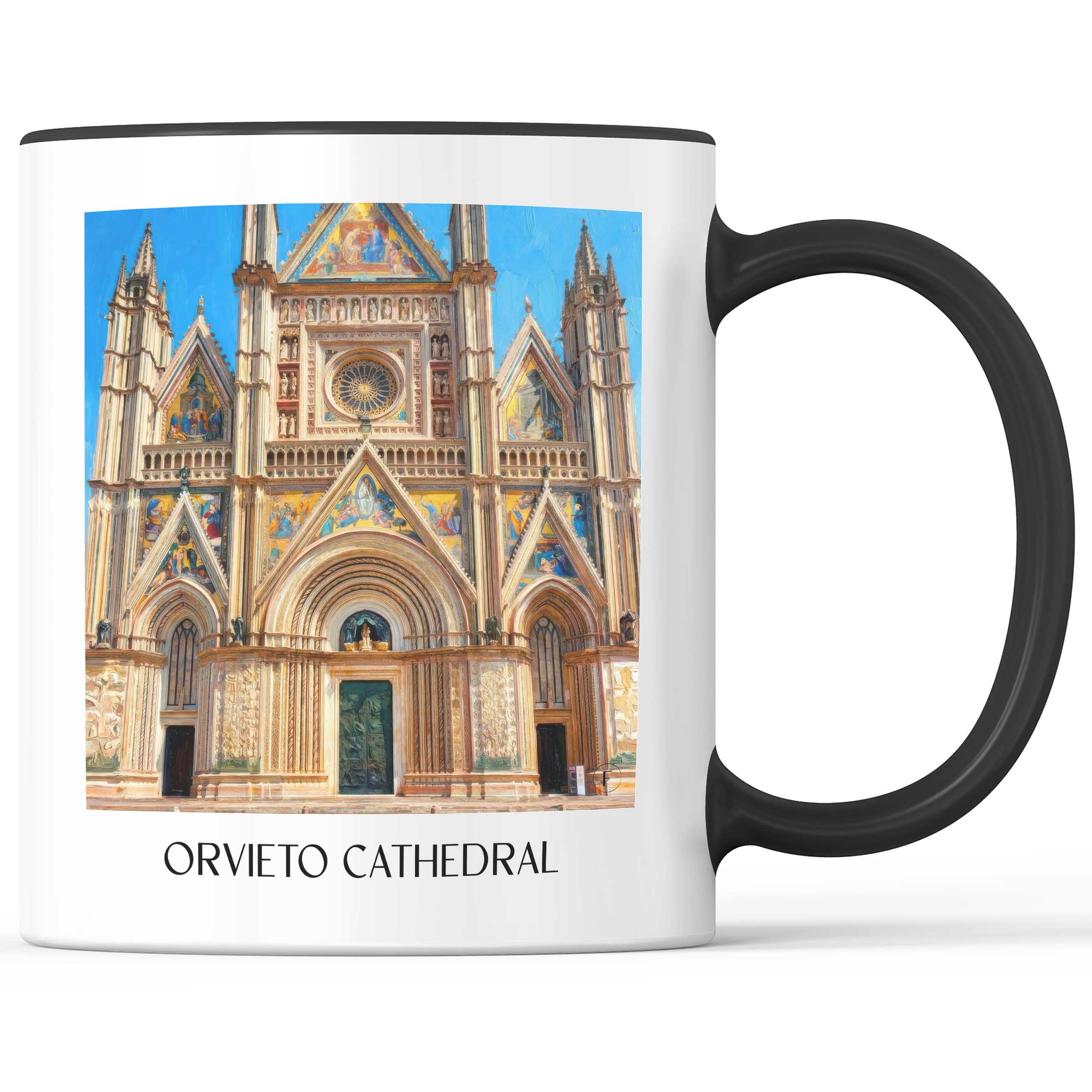 Dom von Orvieto Kaffeebecher - Umbrien - Italien Becher - Kaffeetasse im Ölgemälde Stil