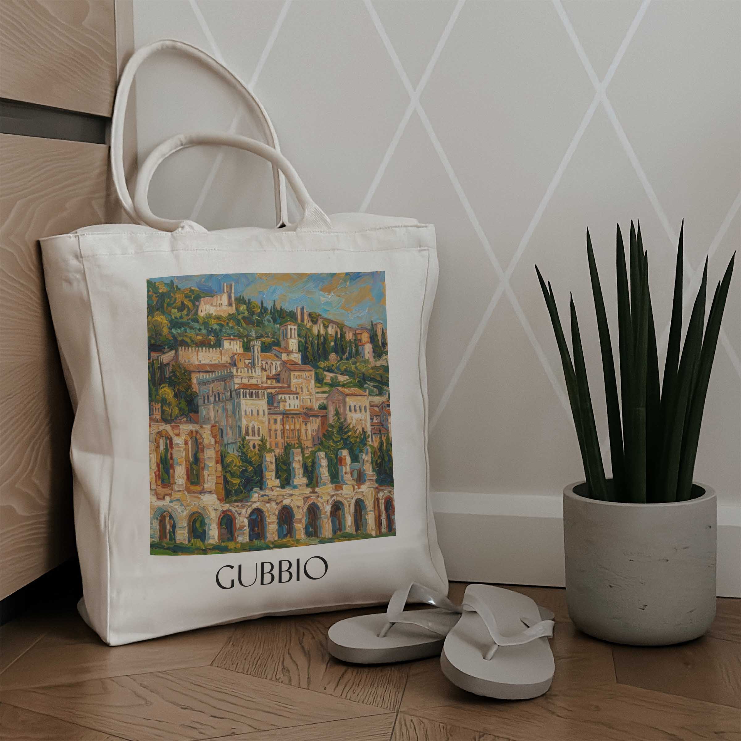 gubbio-umbrien-italien-einkaufstasche-oil-painting-oelgemaelde