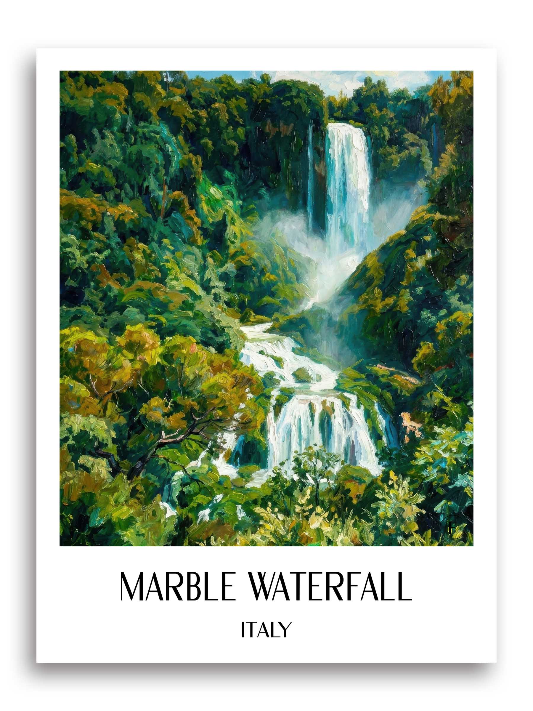 Cascata delle Marmore Poster - Umbrien - Italien Kunstdruck - Ölgemälde von A4 bis A1