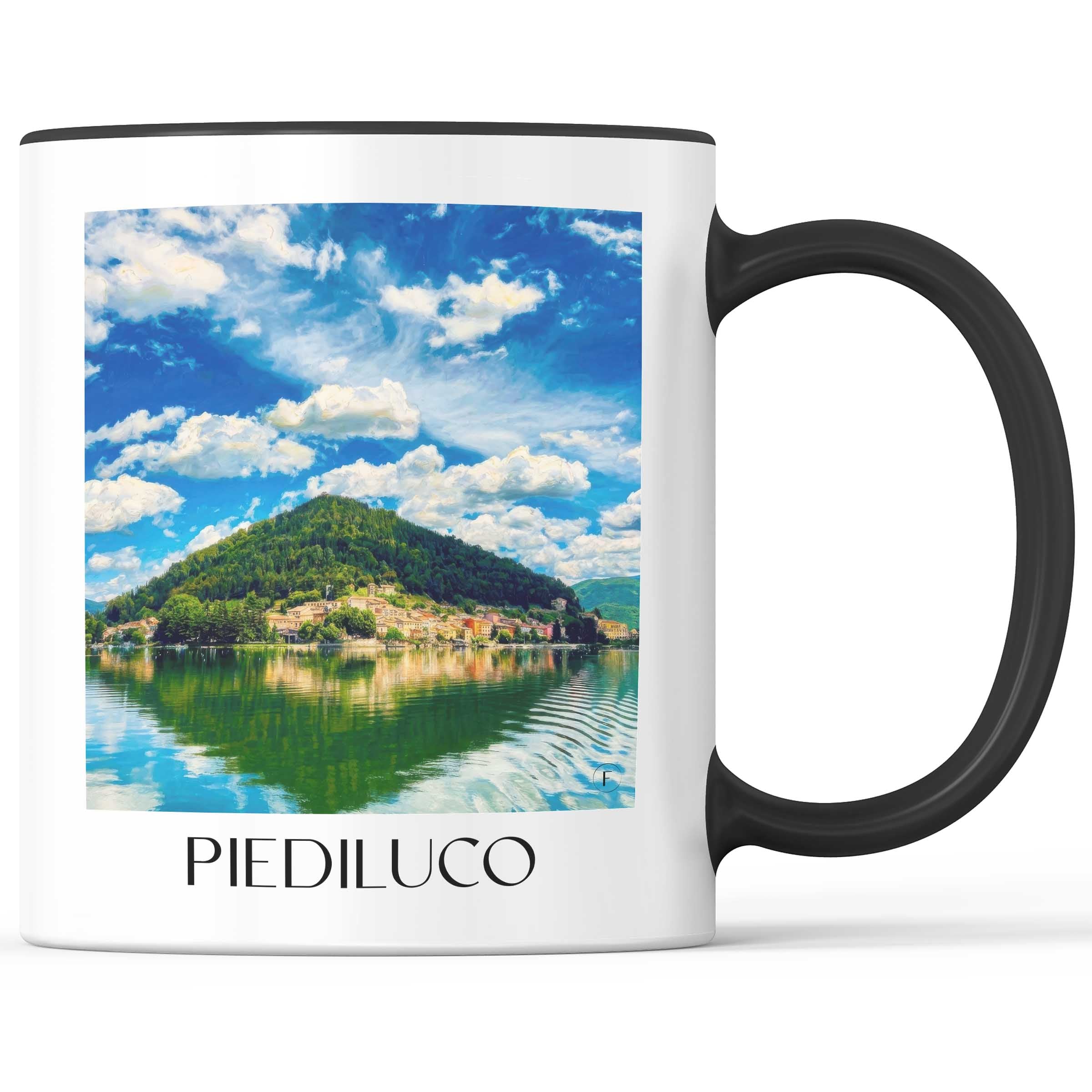 Piediluco Kaffeebecher - Umbrien - Italien Becher - Kaffeetasse im Ölgemälde Stil