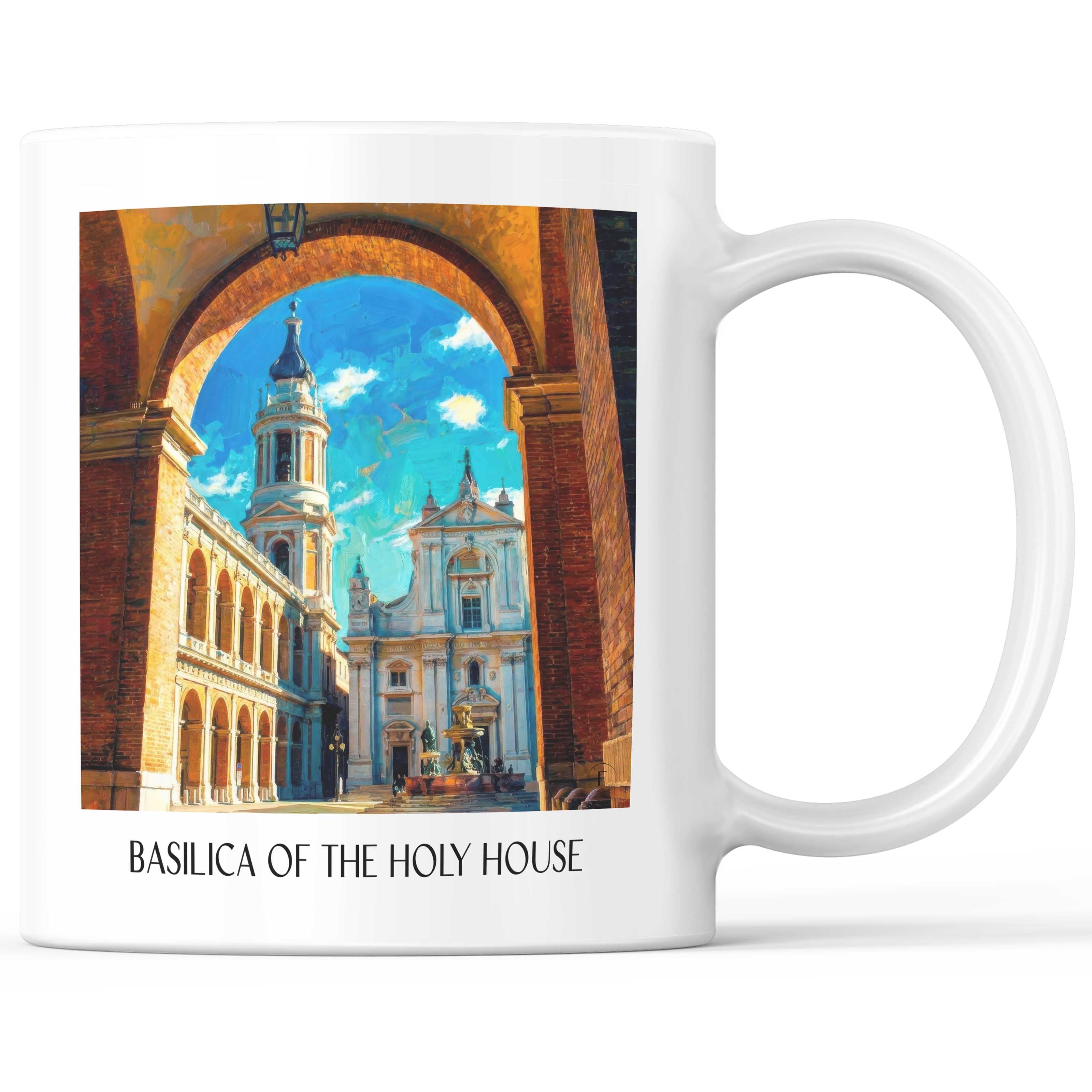 Basilika vom Heiligen Haus Kaffeebecher - Loreto - Italien Becher - Kaffeetasse im Ölgemälde Stil
