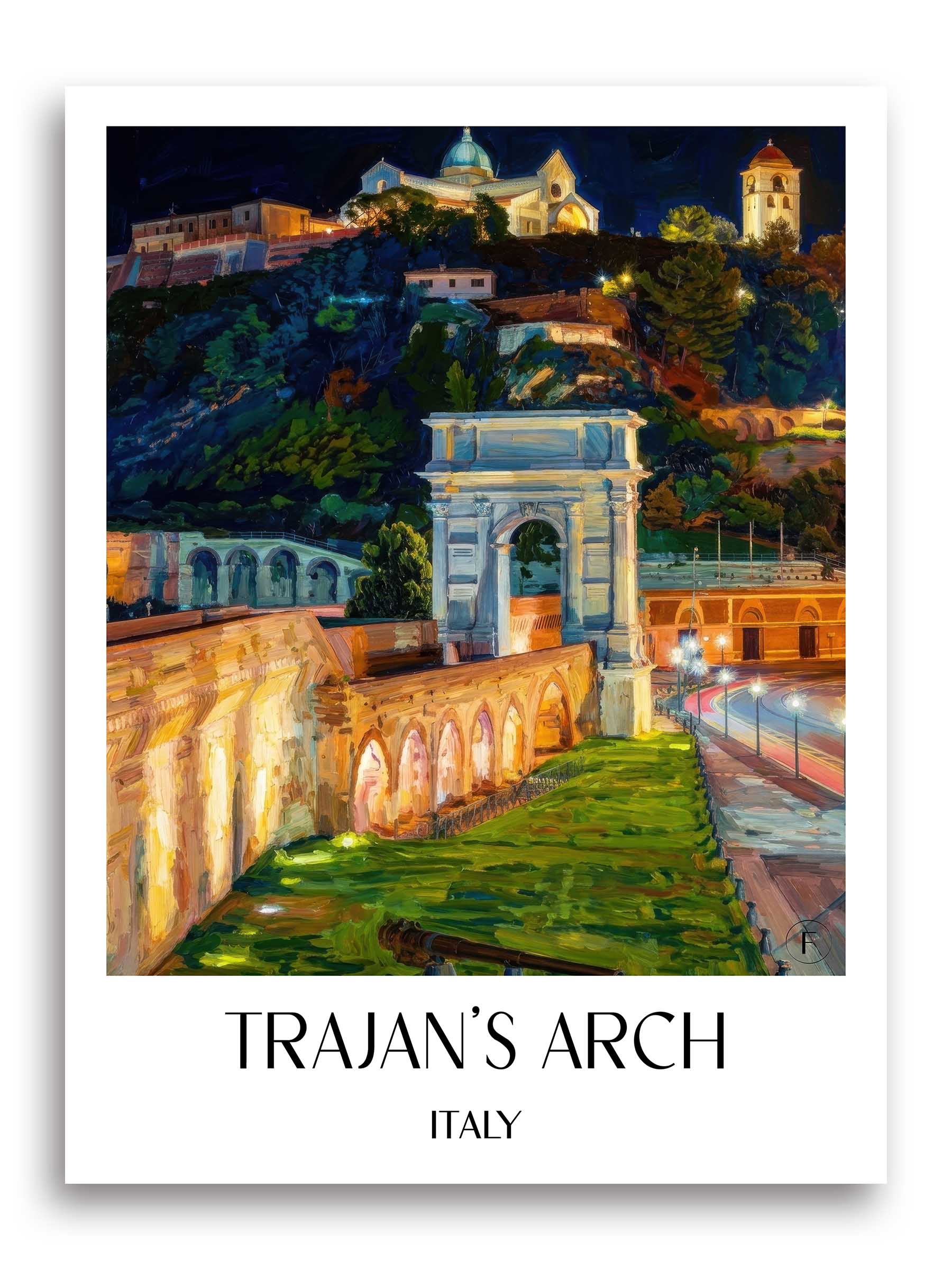 Arco di Traiano Poster - Ancona - Italien Kunstdruck - Ölgemälde von A4 bis A1
