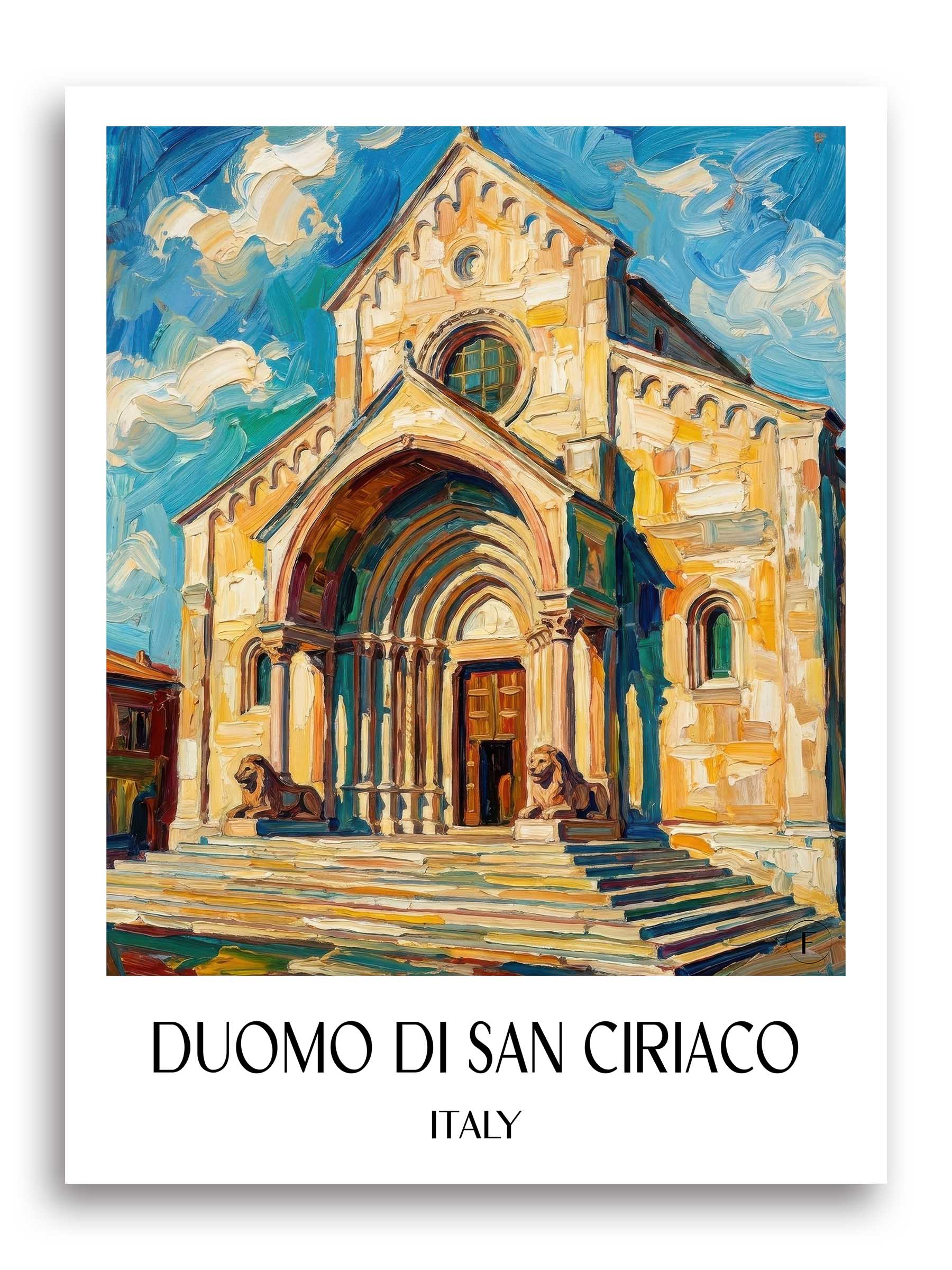 Duomo di San Ciriaco Poster - Ancona - Italien Kunstdruck - Ölgemälde von A4 bis A1