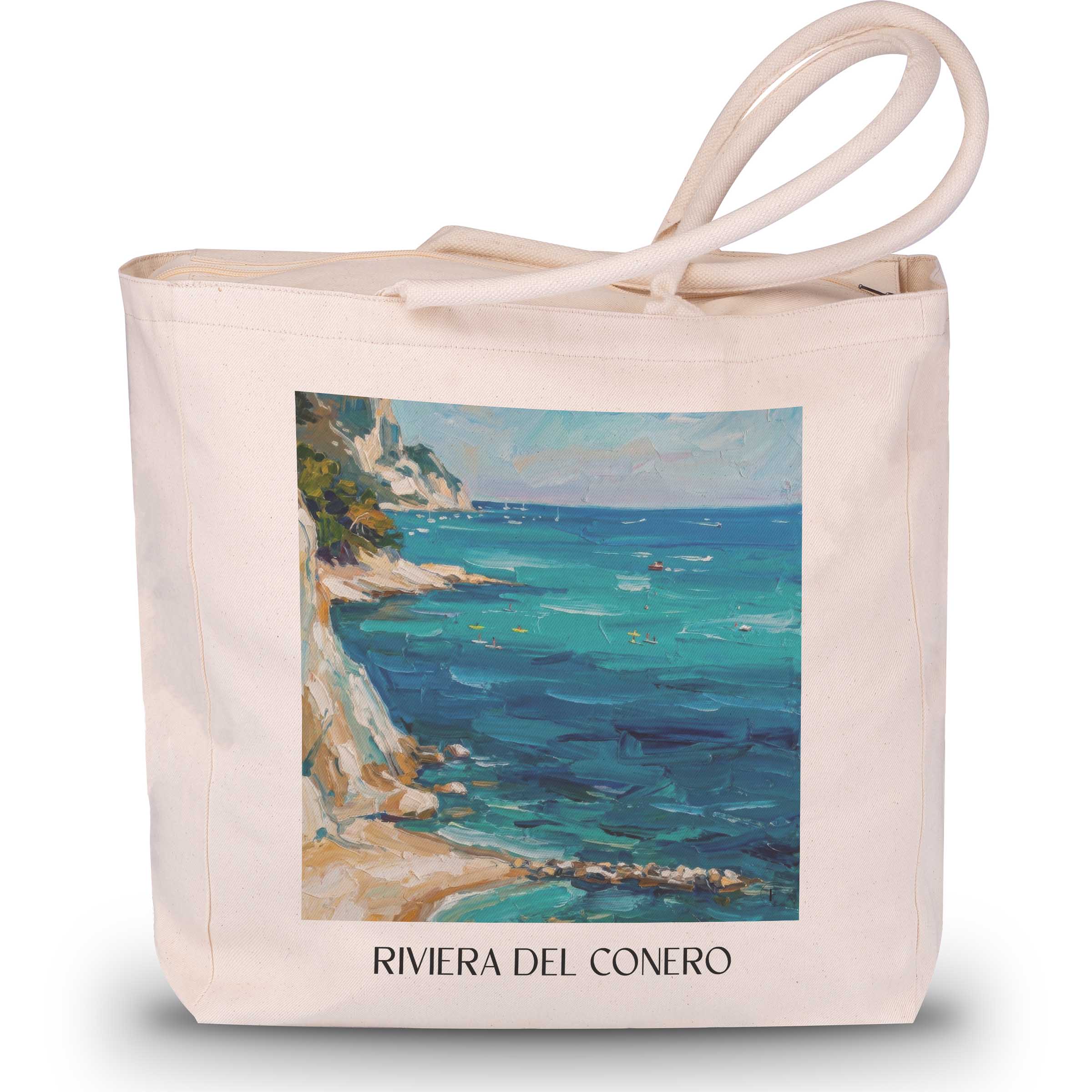 Riviera del Conero Shopping Tasche - Sirolo - Italien Tote Bag - Einkaufstasche im Ölgemälde Stil