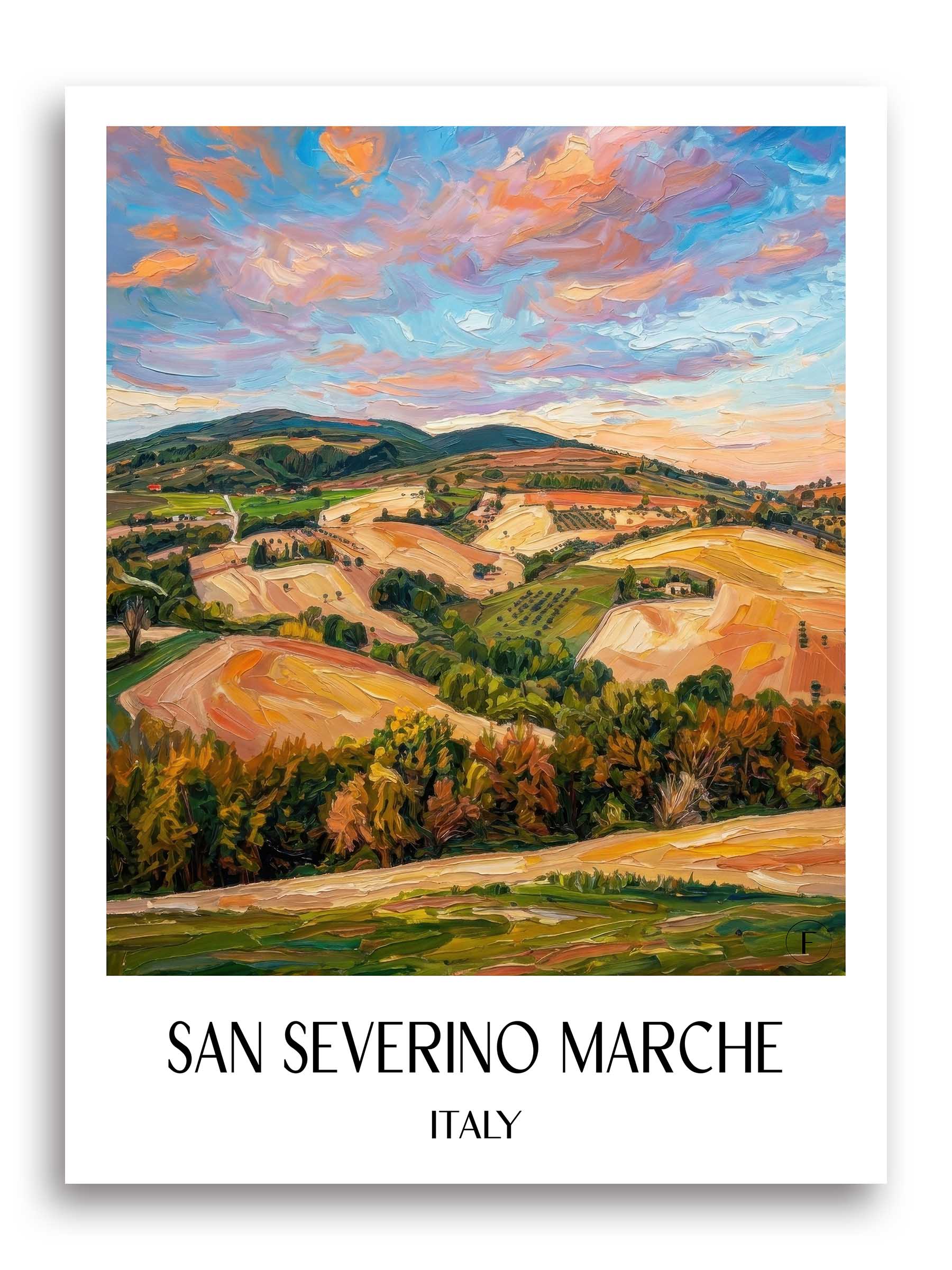 San Severino Marche Poster - Marken - Italien Kunstdruck - Ölgemälde von A4 bis A1