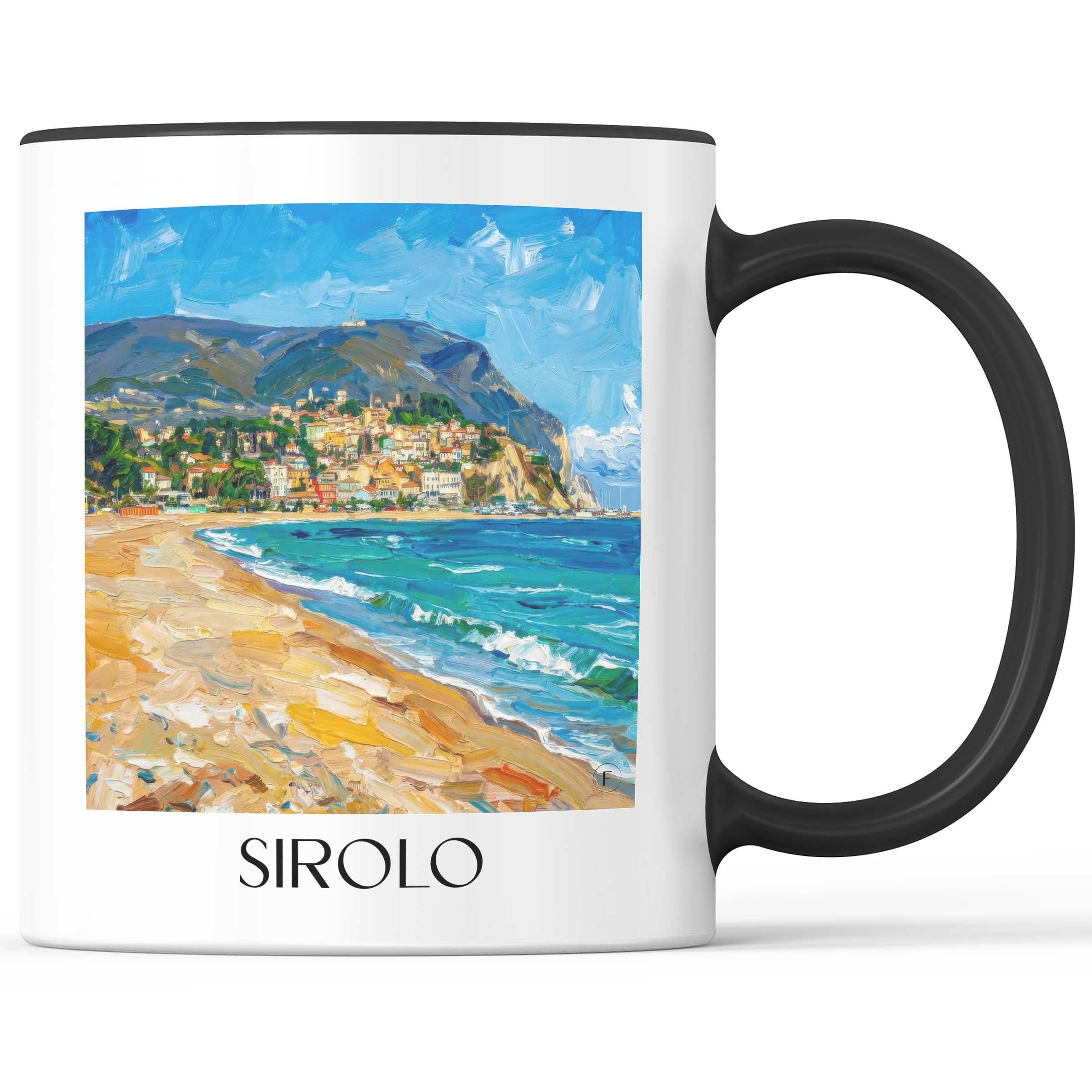 Sirolo Kaffeebecher - Marken - Italien Becher - Kaffeetasse im Ölgemälde Stil