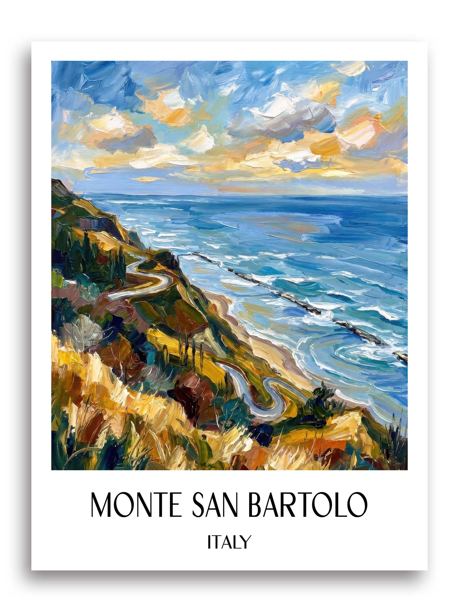 Monte San Bartolo Poster - Marken - Italien Kunstdruck - Ölgemälde von A4 bis A1