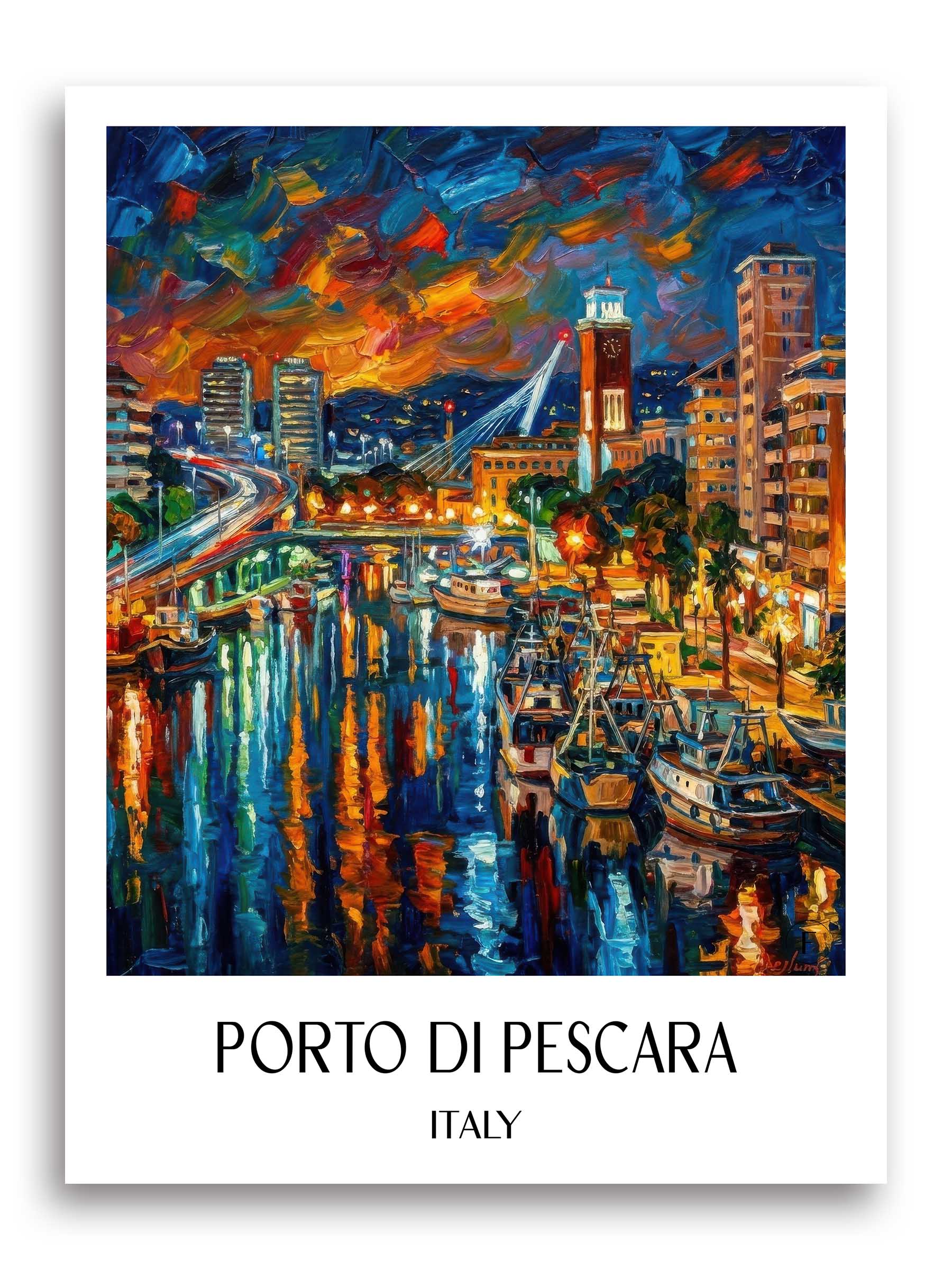 Porto di Pescara Poster - Abruzzen - Italien Kunstdruck - Ölgemälde von A4 bis A1