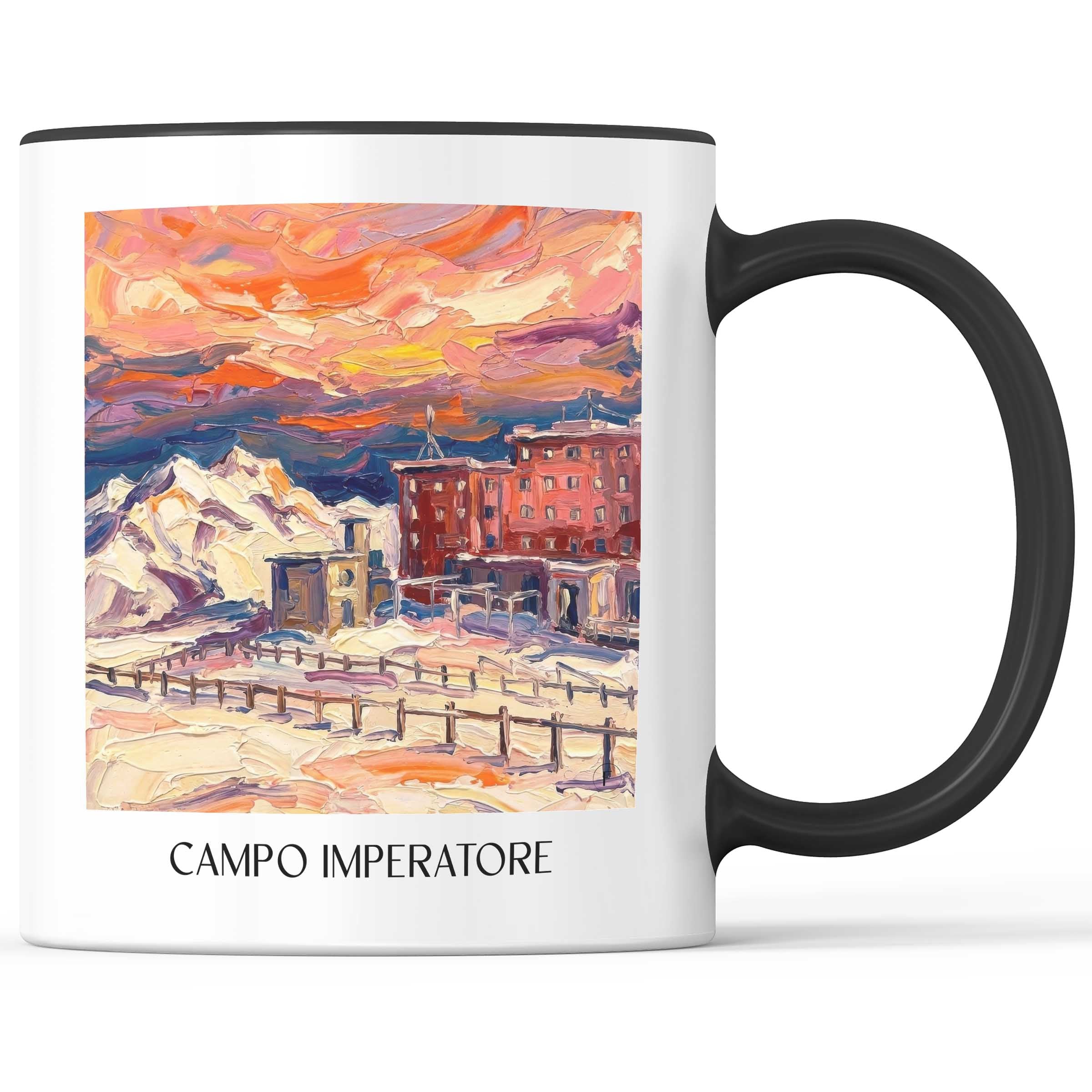 Campo Imperatore Kaffeebecher - Gran Sasso - Italien Becher - Kaffeetasse im Ölgemälde Stil