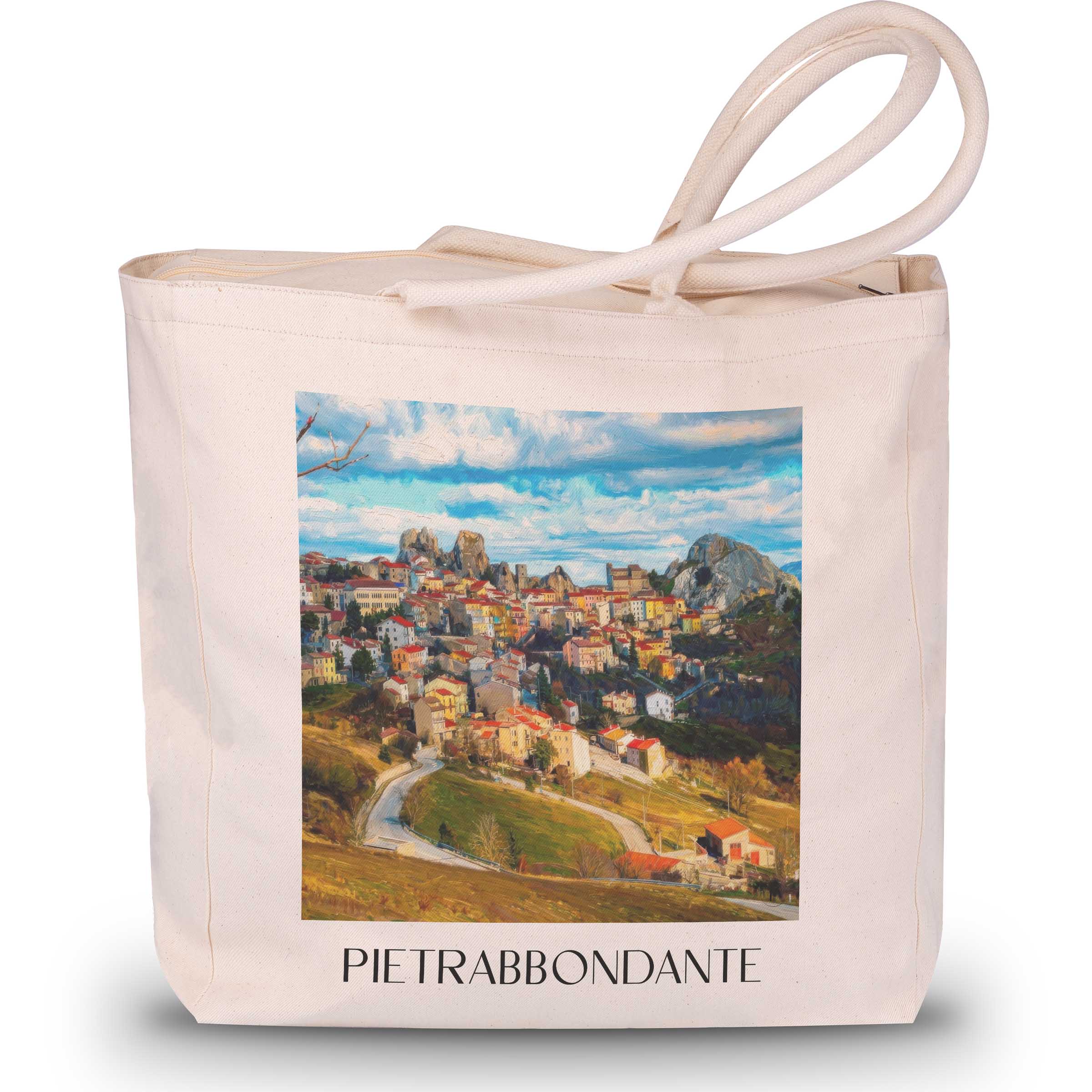 Pietrabbondante Shopping Tasche - Isernia - Italien Tote Bag - Einkaufstasche im Ölgemälde Stil