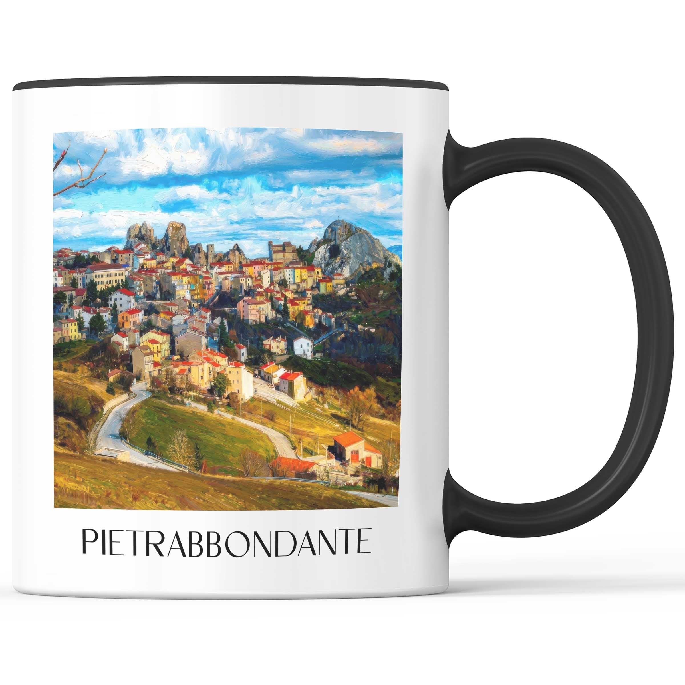 Pietrabbondante Kaffeebecher - Isernia - Italien Becher - Kaffeetasse im Ölgemälde Stil