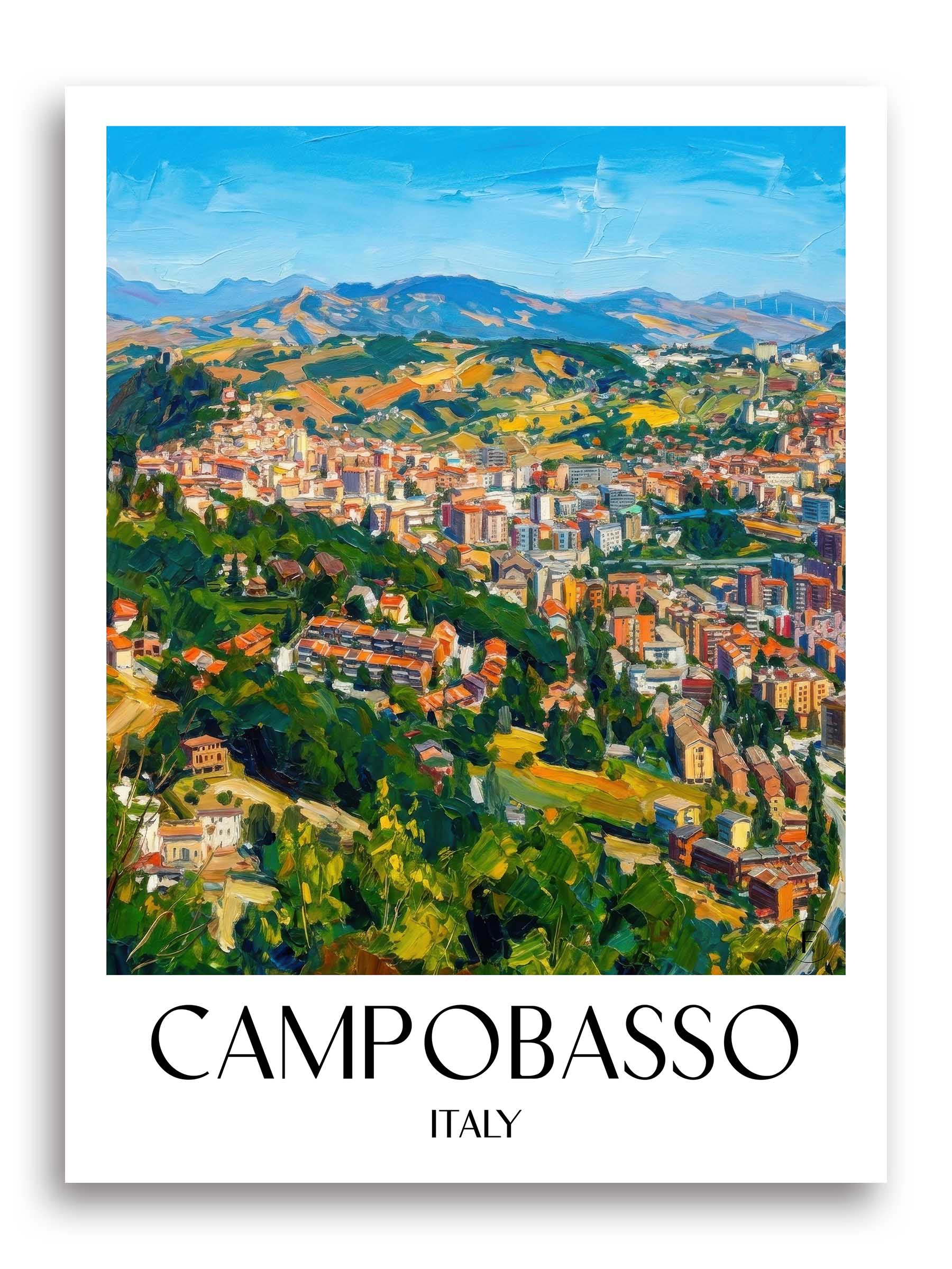 Campobasso Poster - Molise - Italien Kunstdruck - Ölgemälde von A4 bis A1