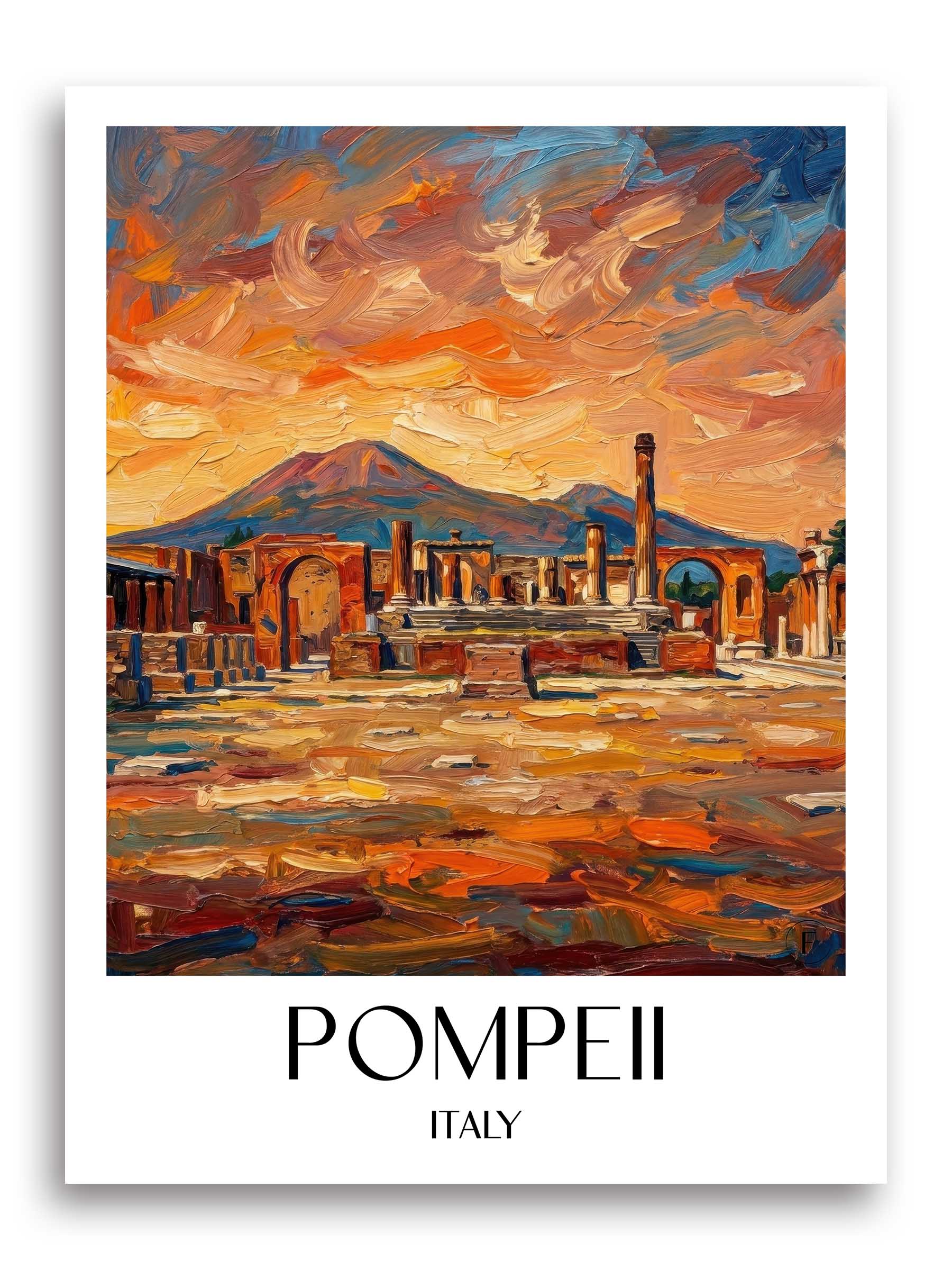 Pompei Poster - Neapel - Italien Kunstdruck - Ölgemälde von A4 bis A1