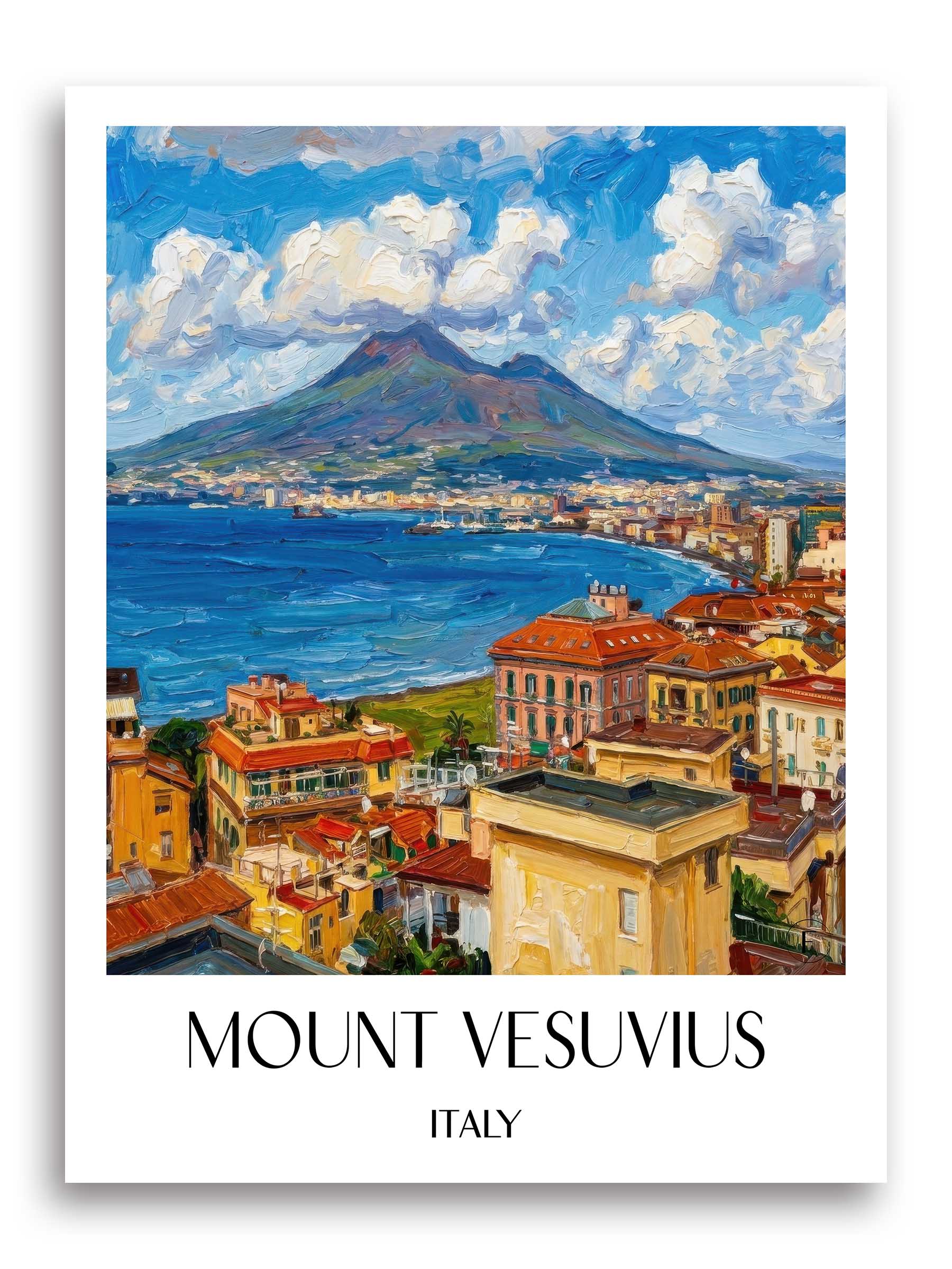 Vulkan Vesuv Poster - Kampanien - Italien Kunstdruck - Ölgemälde von A4 bis A1