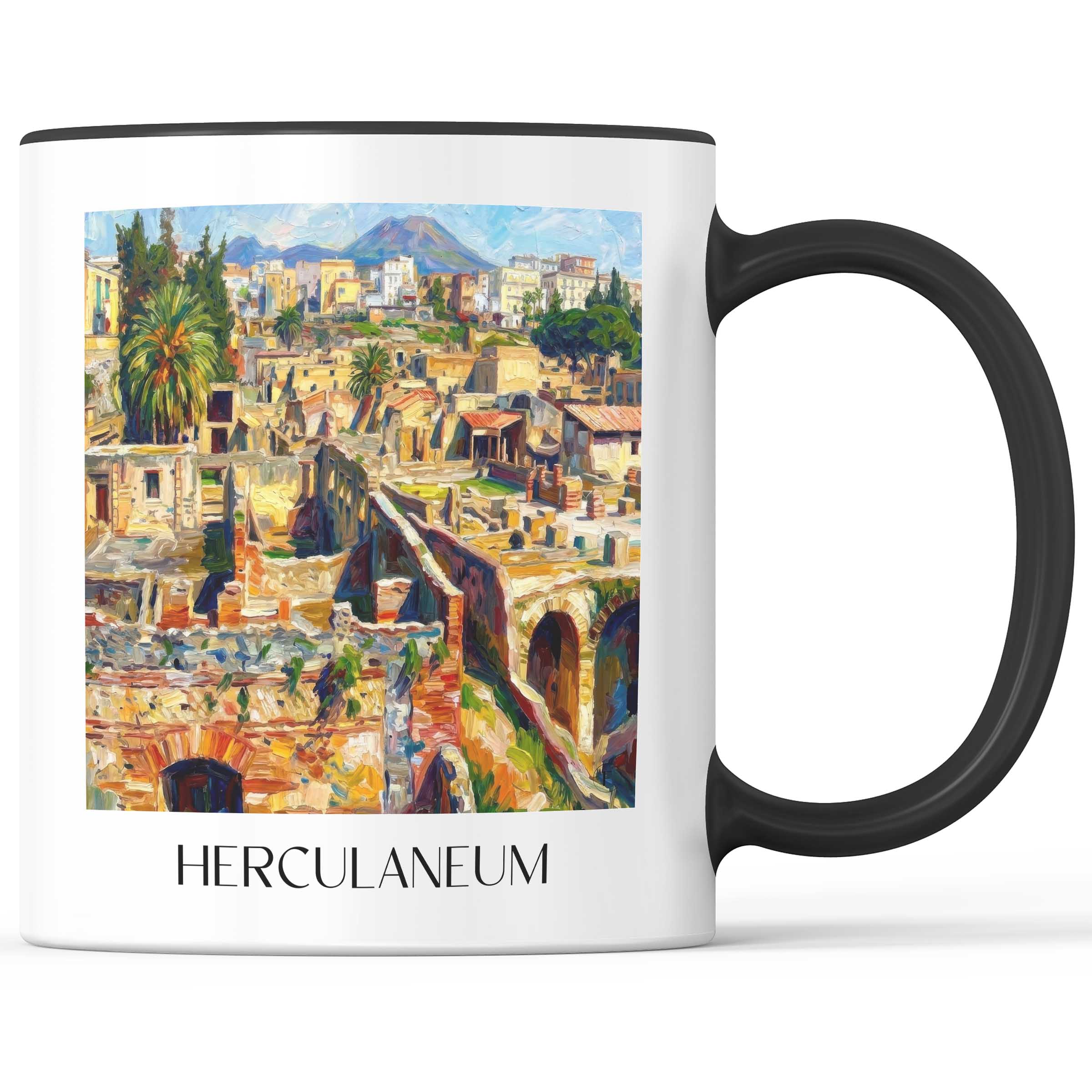 Herculaneum Kaffeebecher - Kampanien - Italien Becher - Kaffeetasse im Ölgemälde Stil