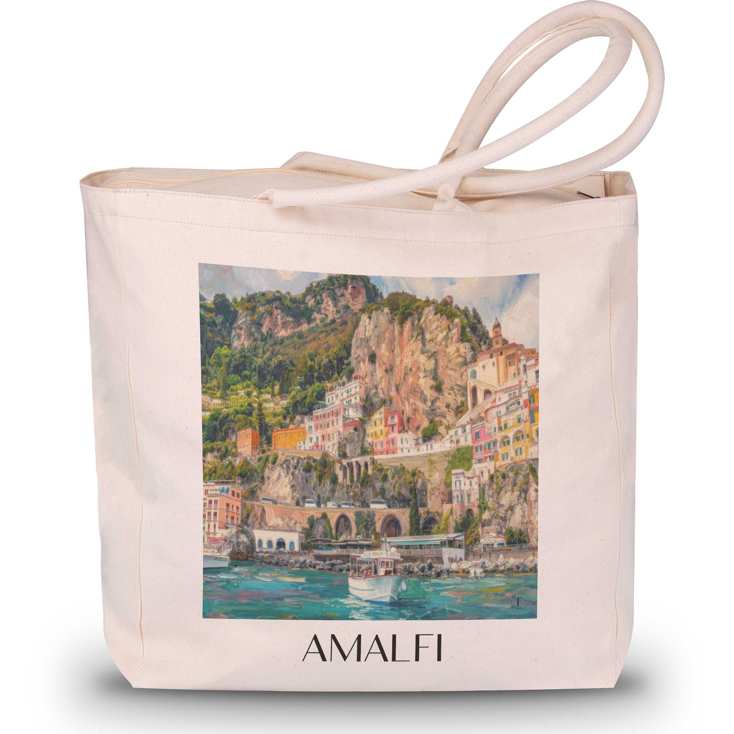 Amalfi Shopping Tasche - Kampanien - Italien Tote Bag - Einkaufstasche im Ölgemälde Stil
