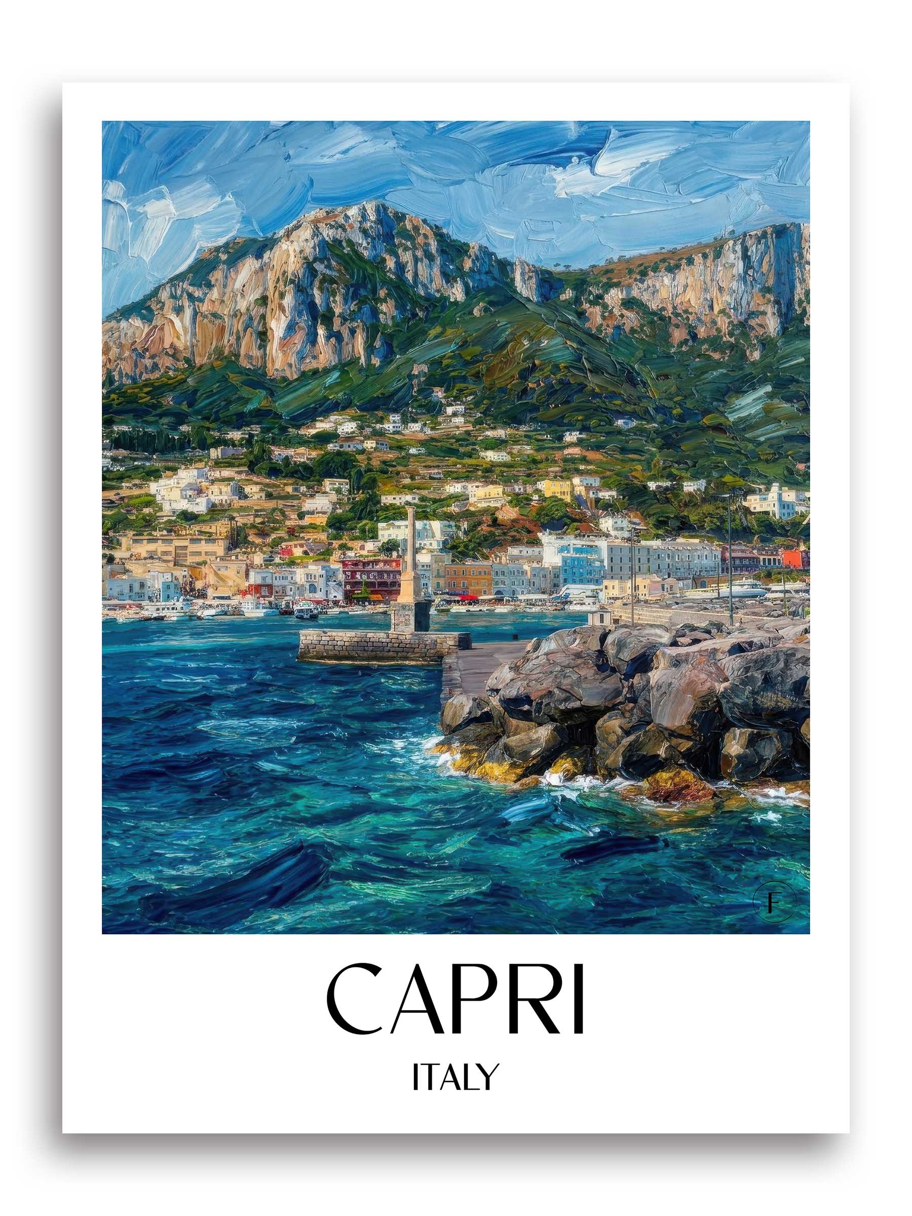 Capri Poster - Kampanien - Italien Kunstdruck - Ölgemälde von A4 bis A1