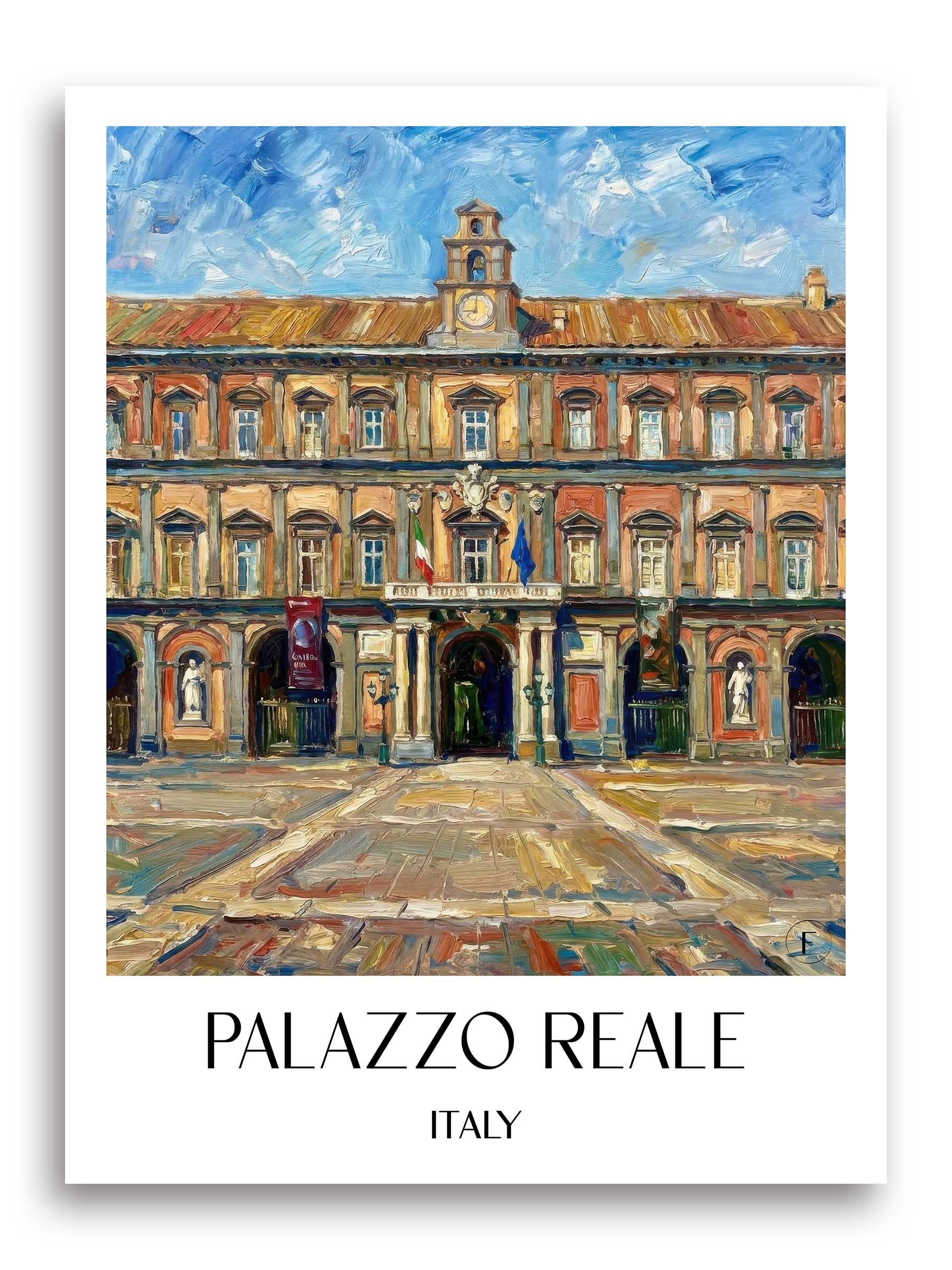 Palazzo reale Poster - Neapel - Italien Kunstdruck - Ölgemälde von A4 bis A1