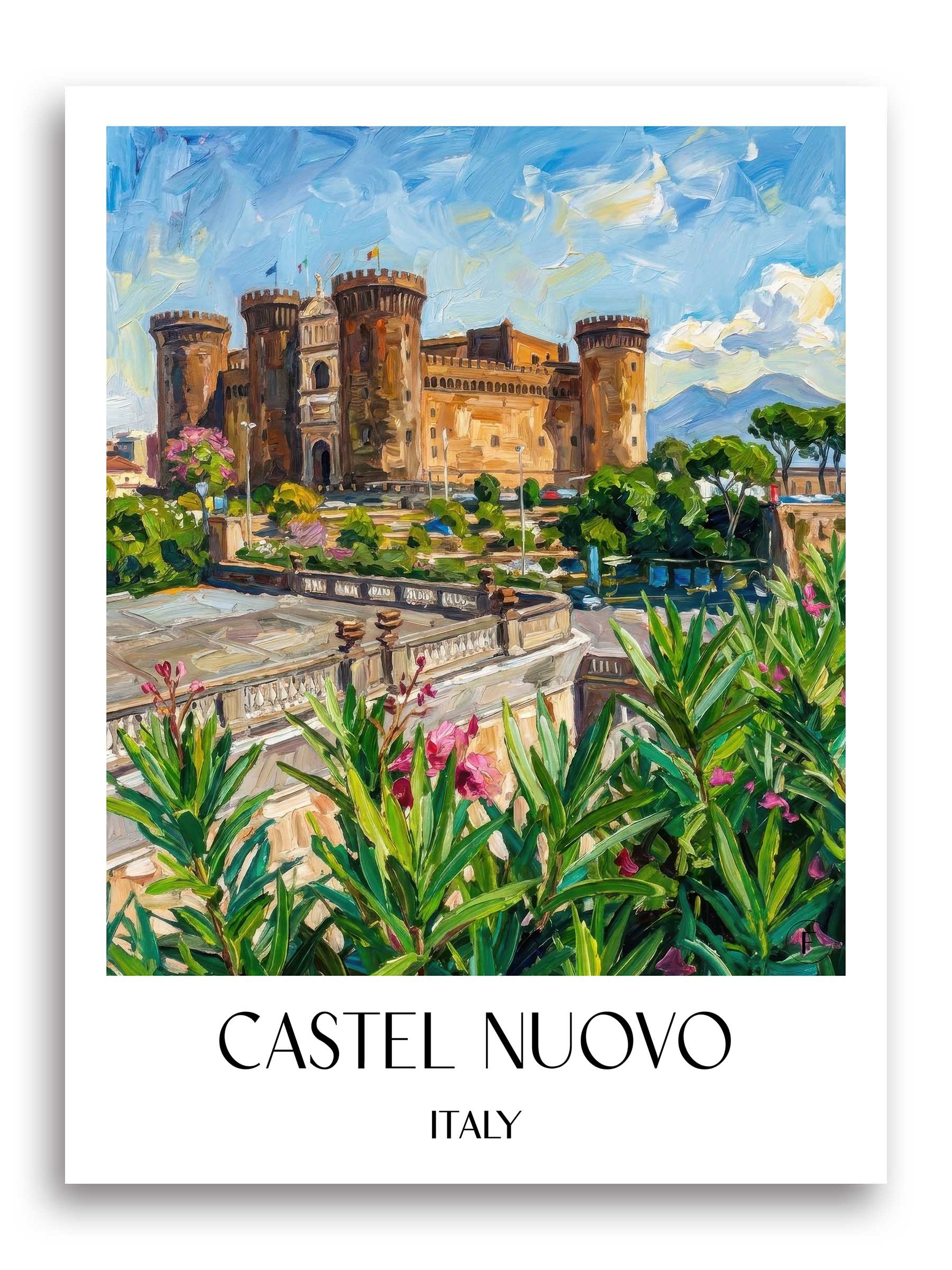 Castel Nuovo Poster - Neapel - Italien Kunstdruck - Ölgemälde von A4 bis A1