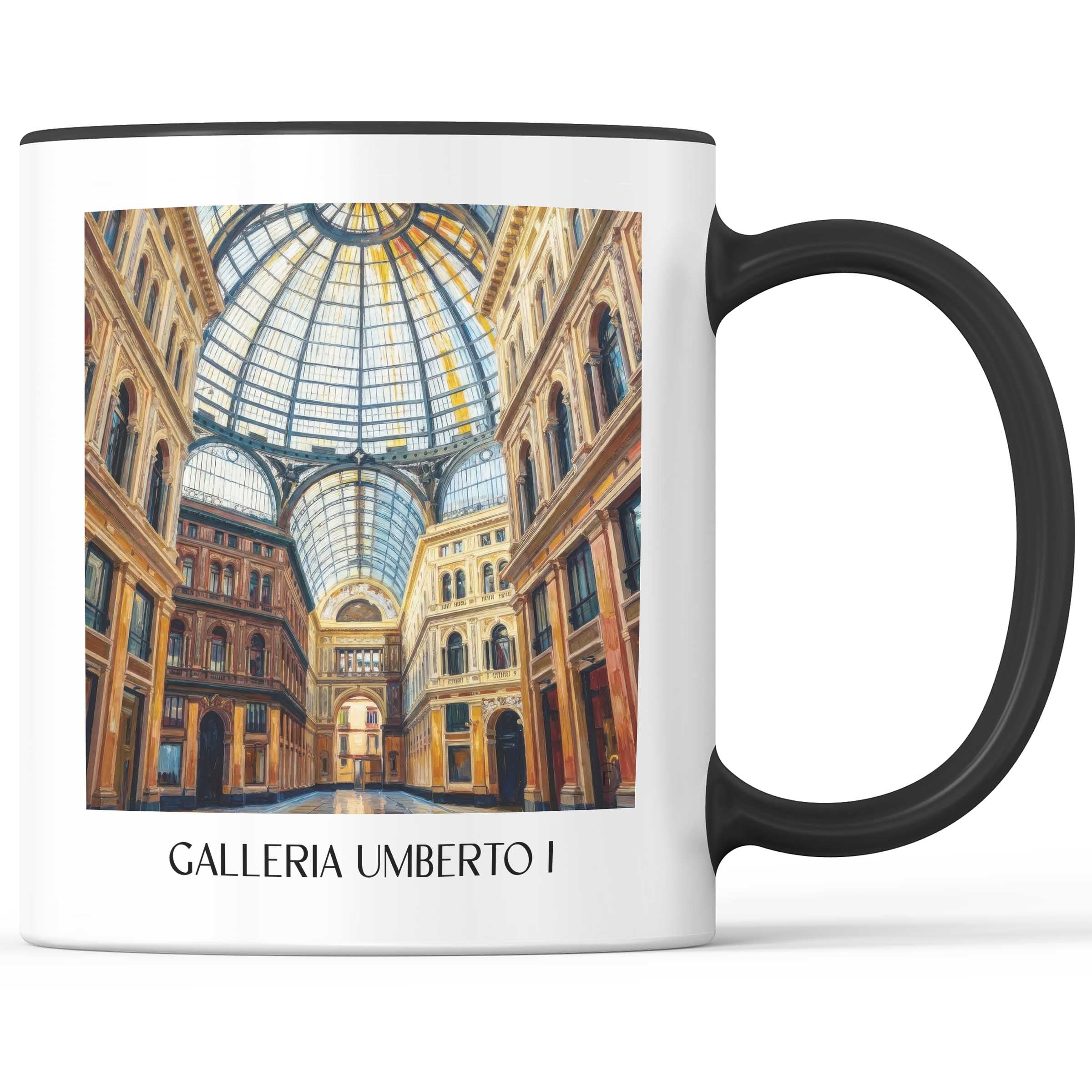 Galleria Umberto I Kaffeebecher - Neapel - Italien Becher - Kaffeetasse im Ölgemälde Stil