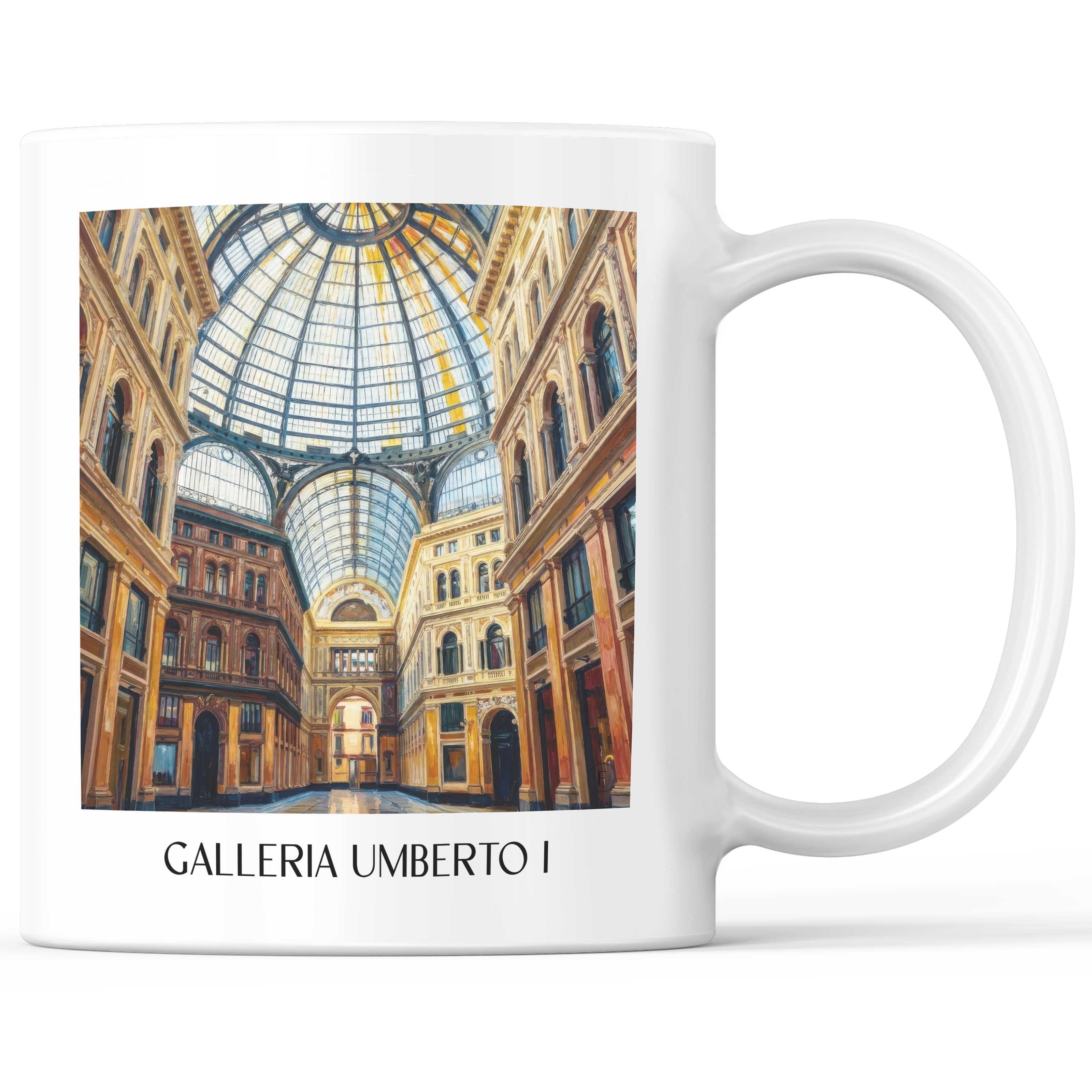 Galleria Umberto I Kaffeebecher - Neapel - Italien Becher - Kaffeetasse im Ölgemälde Stil