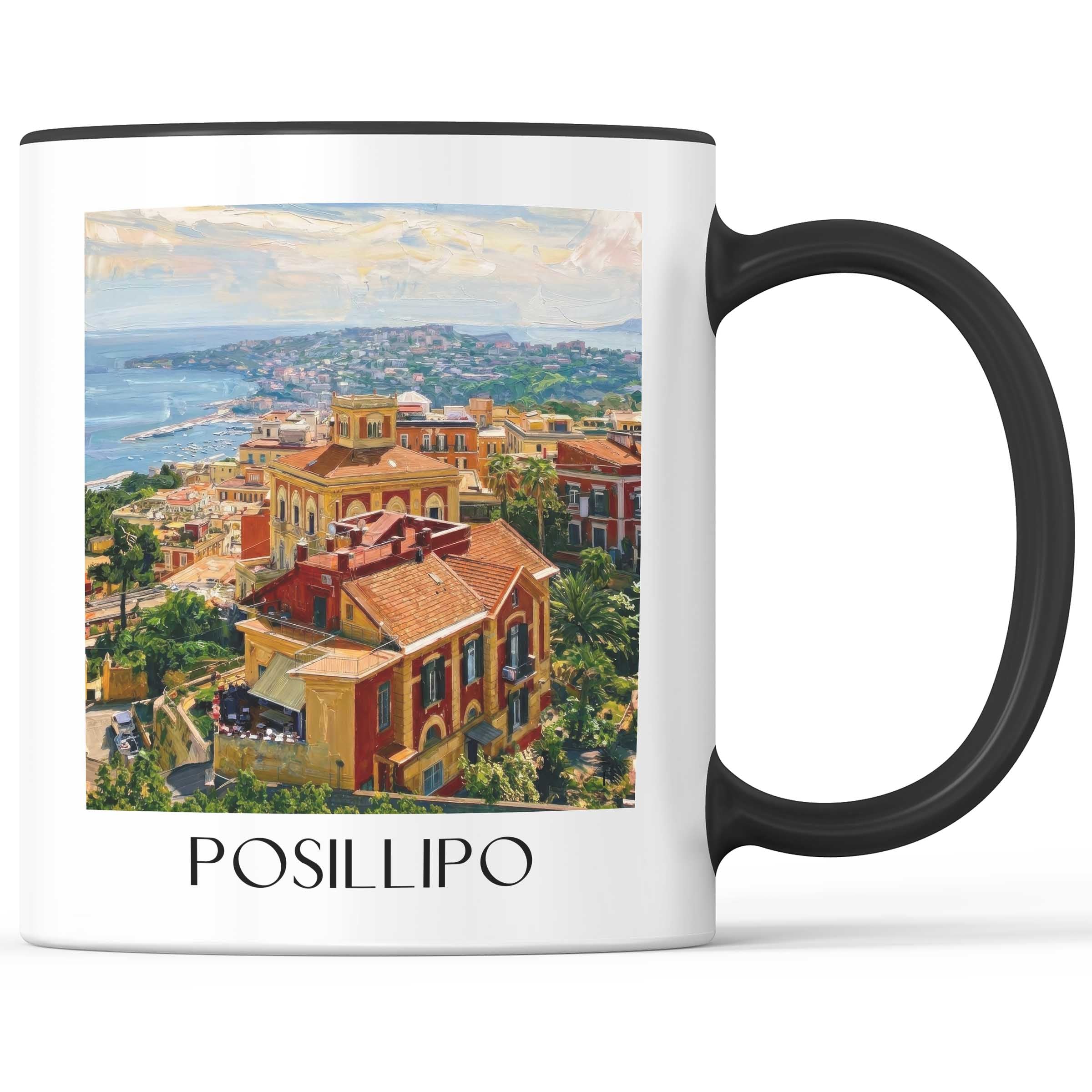Posillipo Kaffeebecher - Neapel - Italien Becher - Kaffeetasse im Ölgemälde Stil