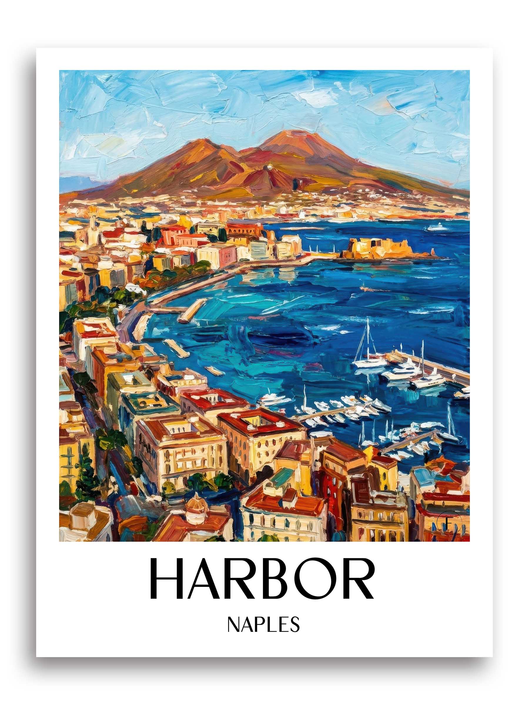 Hafen Poster - Neapel - Italien Kunstdruck - ĂlgemĂ€lde von A4 bis A1