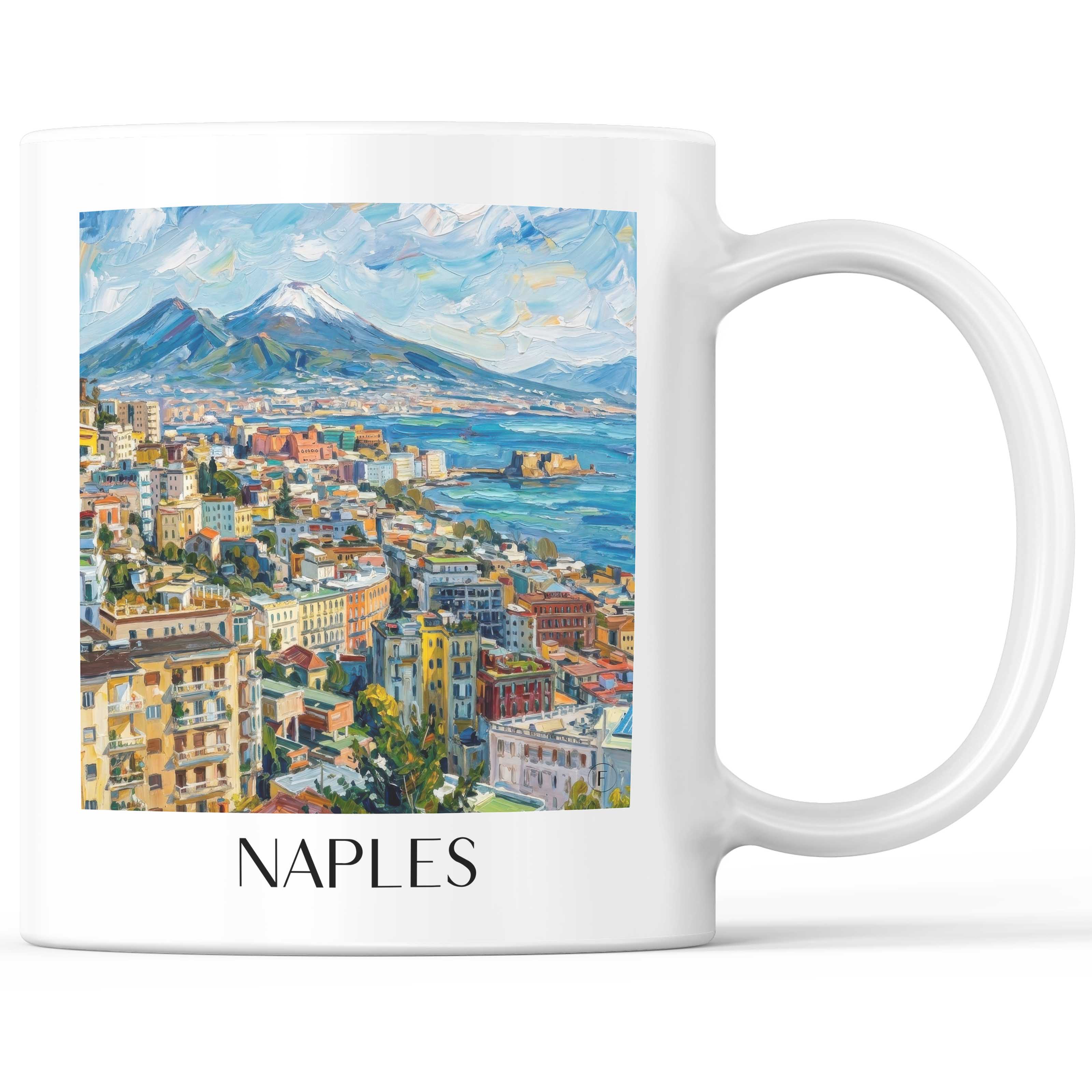 Neapel Kaffeebecher - Kampanien - Italien Becher - Kaffeetasse im Ölgemälde Stil