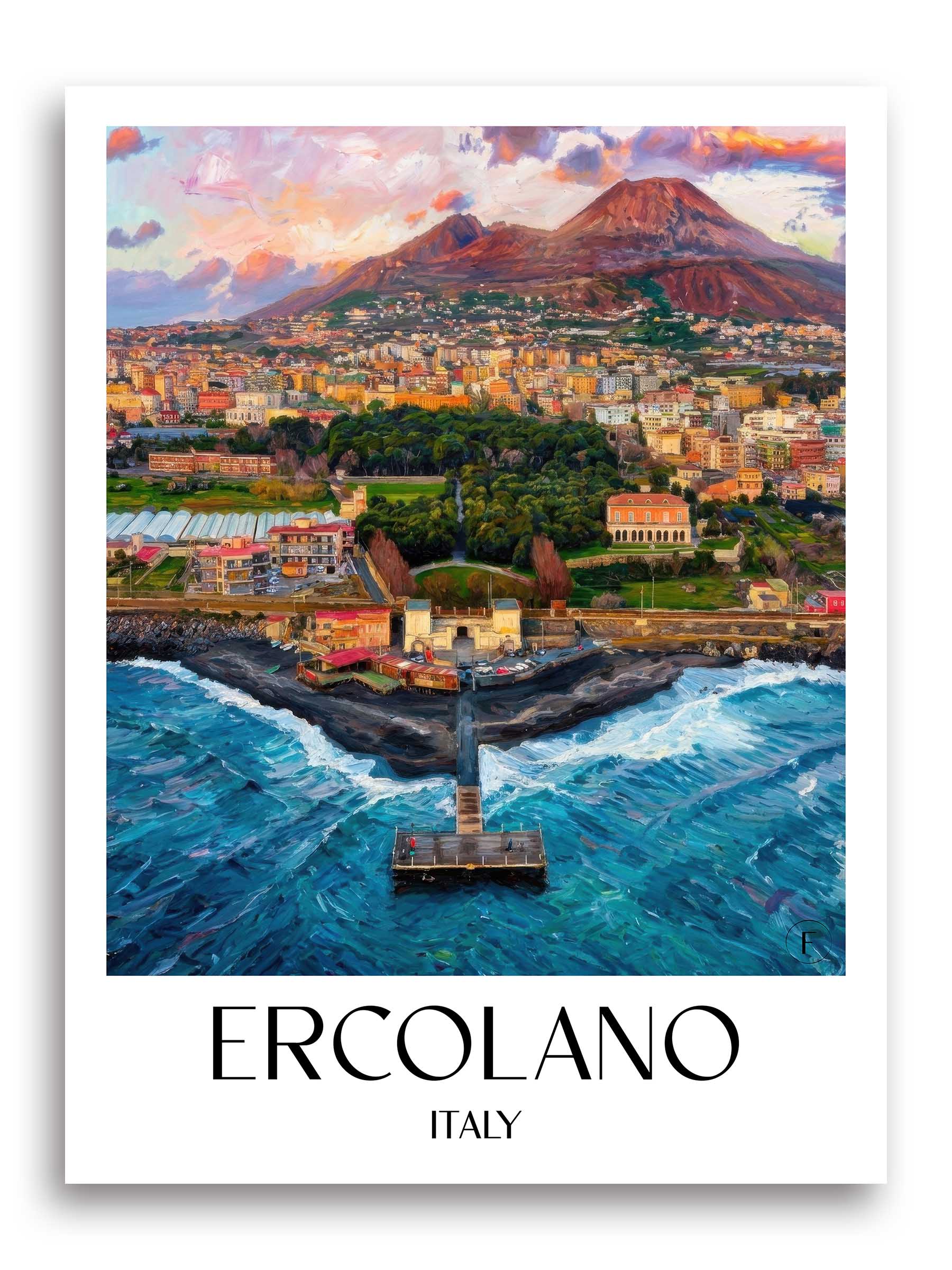 Ercolano Poster - Neapel - Italien Kunstdruck - Ölgemälde von A4 bis A1