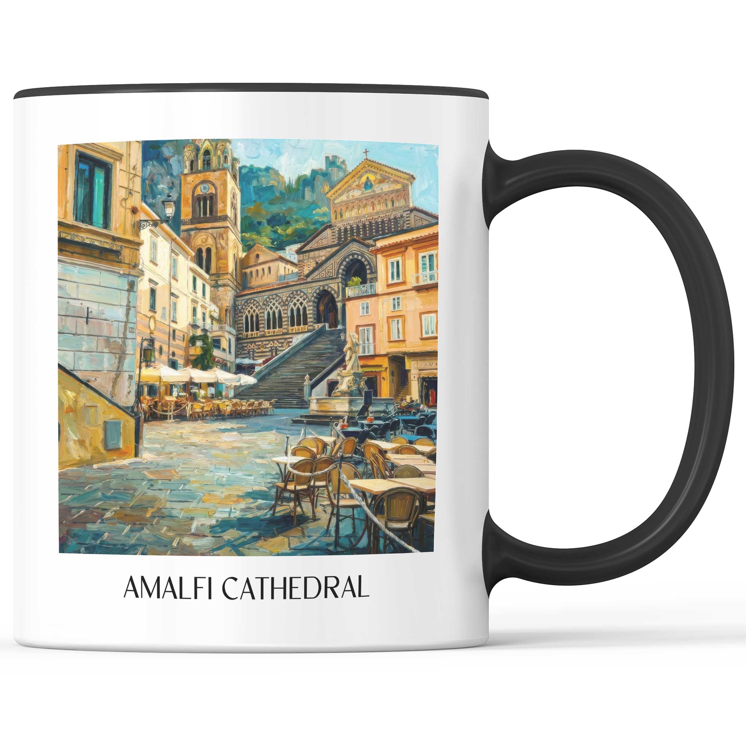 Dom von Amalfi Kaffeebecher - Kampanien - Italien Becher - Kaffeetasse im Ölgemälde Stil