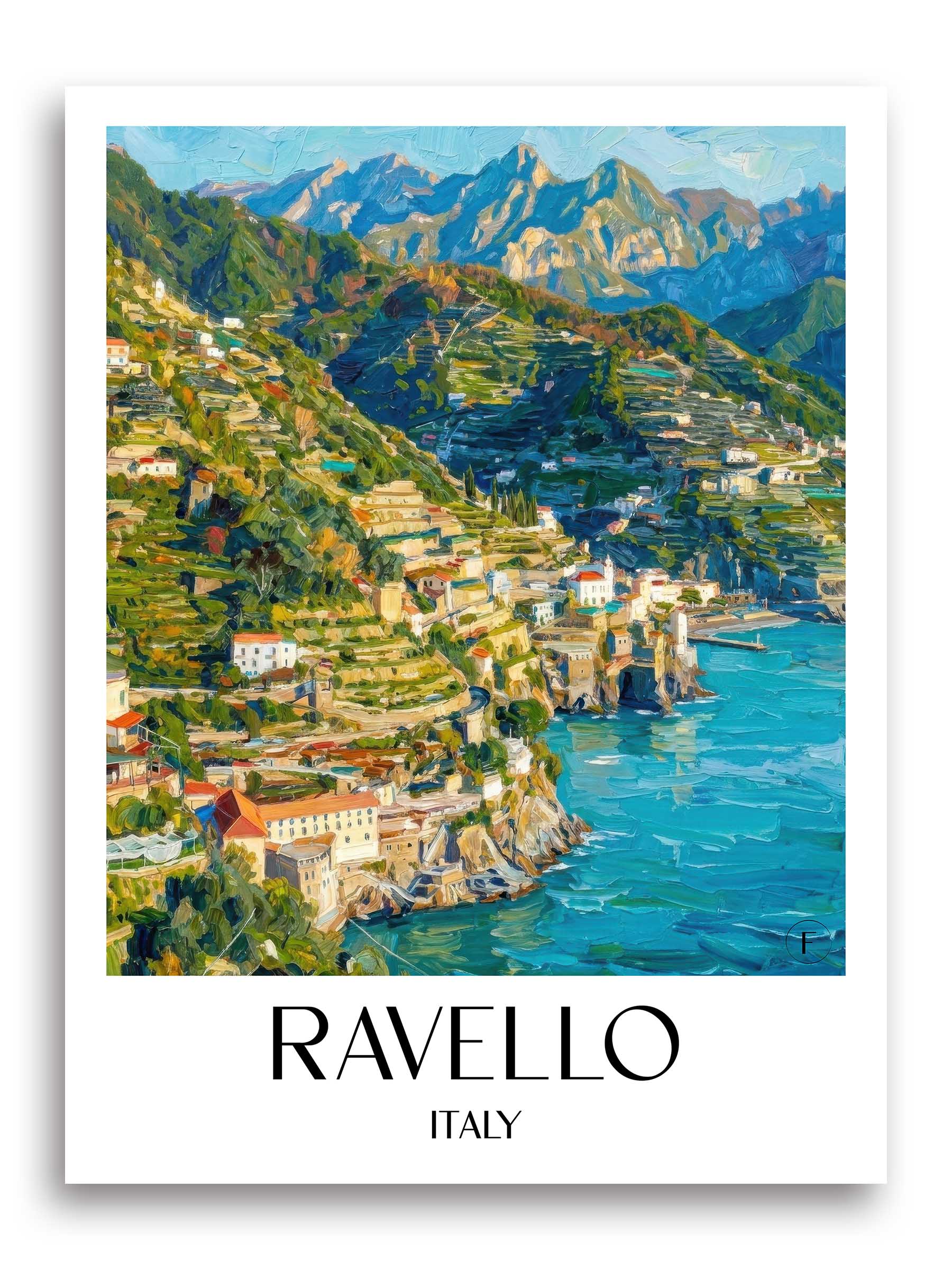 Ravello Poster - Kampanien - Italien Kunstdruck - Ölgemälde von A4 bis A1