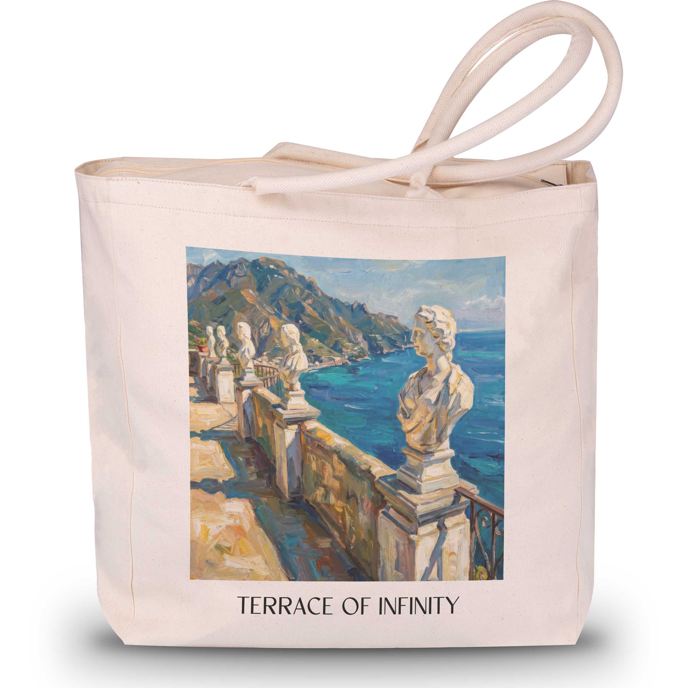 Terasse der Unendlichkeit Shopping Tasche - Ravello - Italien Tote Bag - Einkaufstasche im Ölgemälde Stil