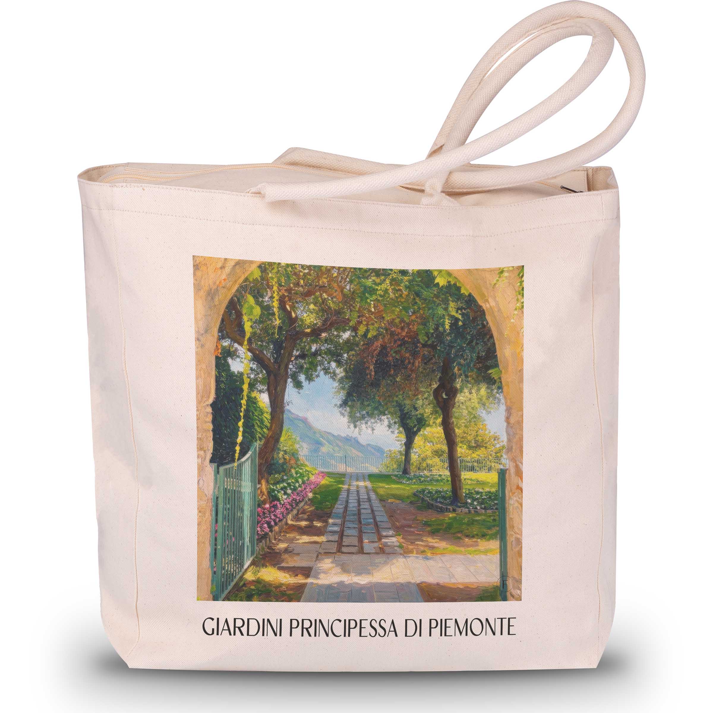 Giardini Principessa di Piemonte Shopping Tasche - Ravello - Italien Tote Bag - Einkaufstasche im Ölgemälde Stil