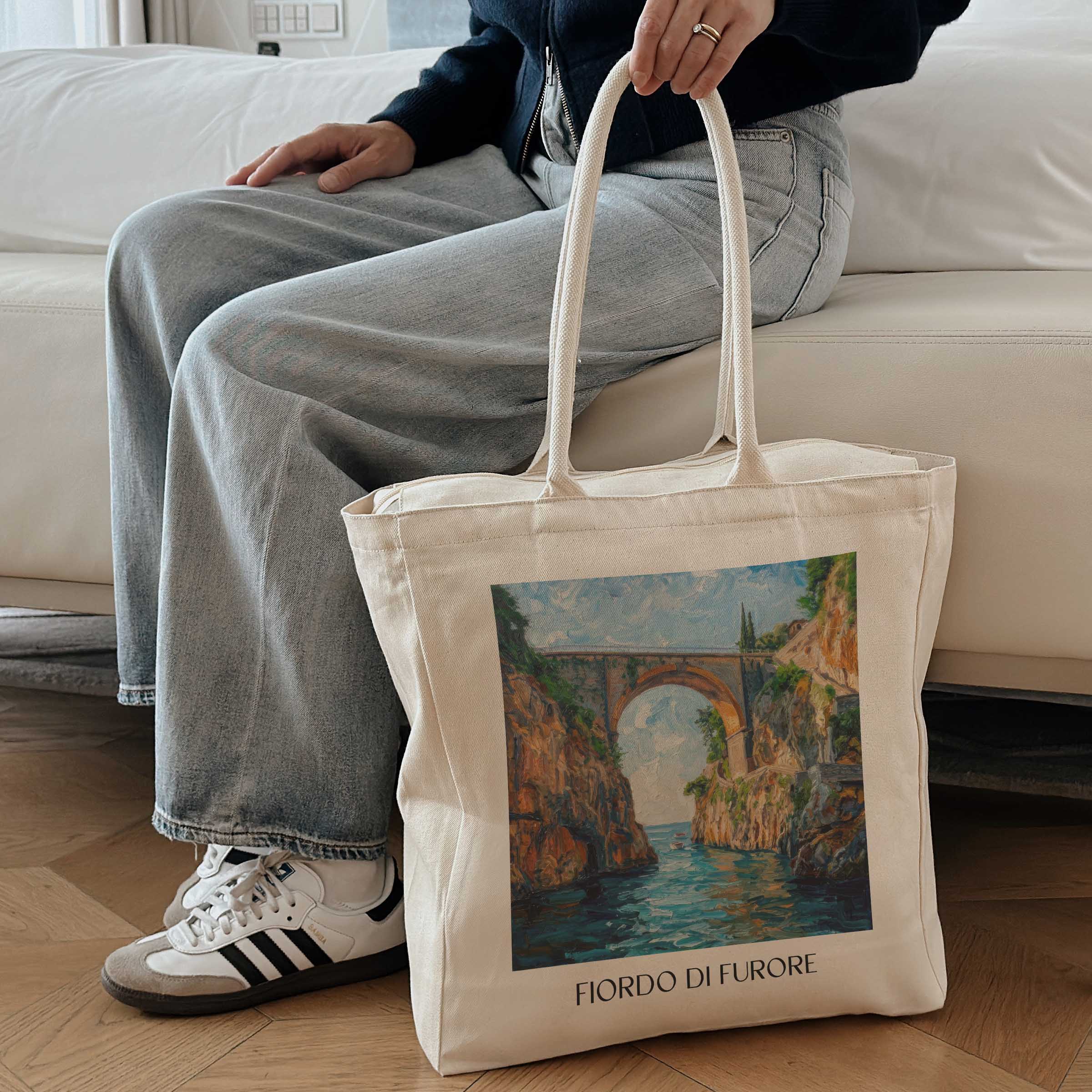 fiordo-di-furore-kampanien-italien-einkaufstasche-oil-painting-oelgemaelde