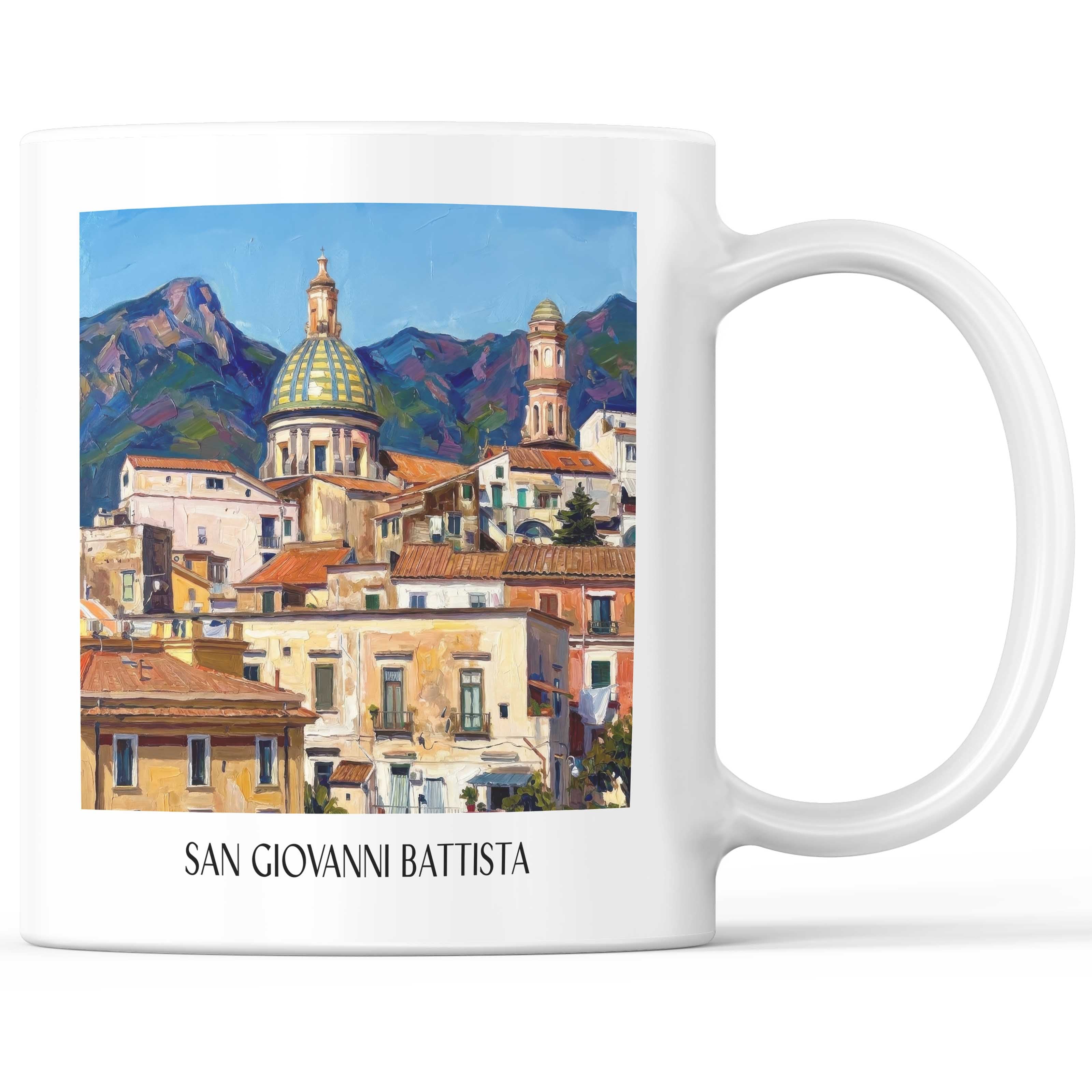 San Giovanni Battista Kaffeebecher - Vietri sul Mare - Italien Becher - Kaffeetasse im Ölgemälde Stil