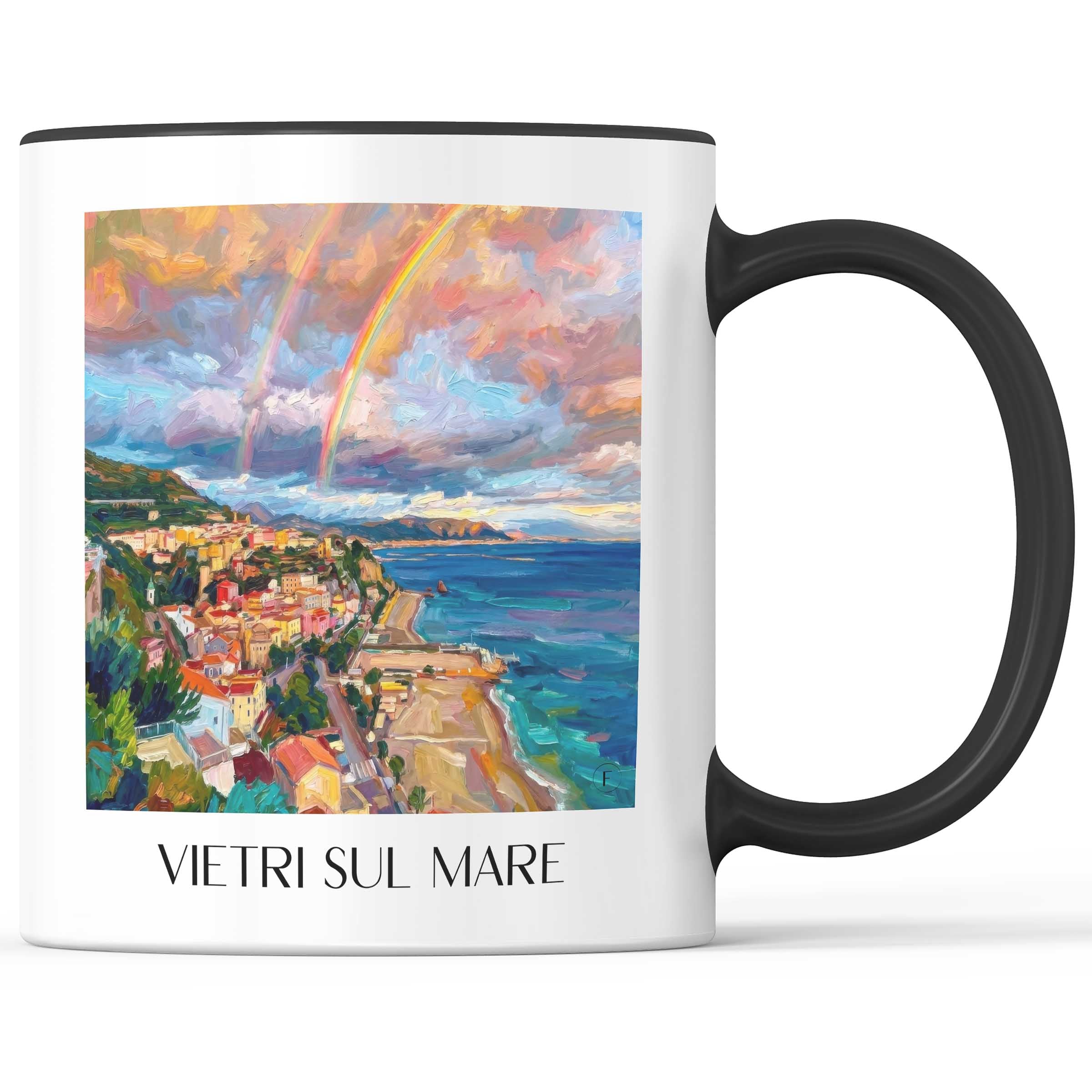 Vietri sul Mare Kaffeebecher - Kampanien - Italien Becher - Kaffeetasse im Ölgemälde Stil