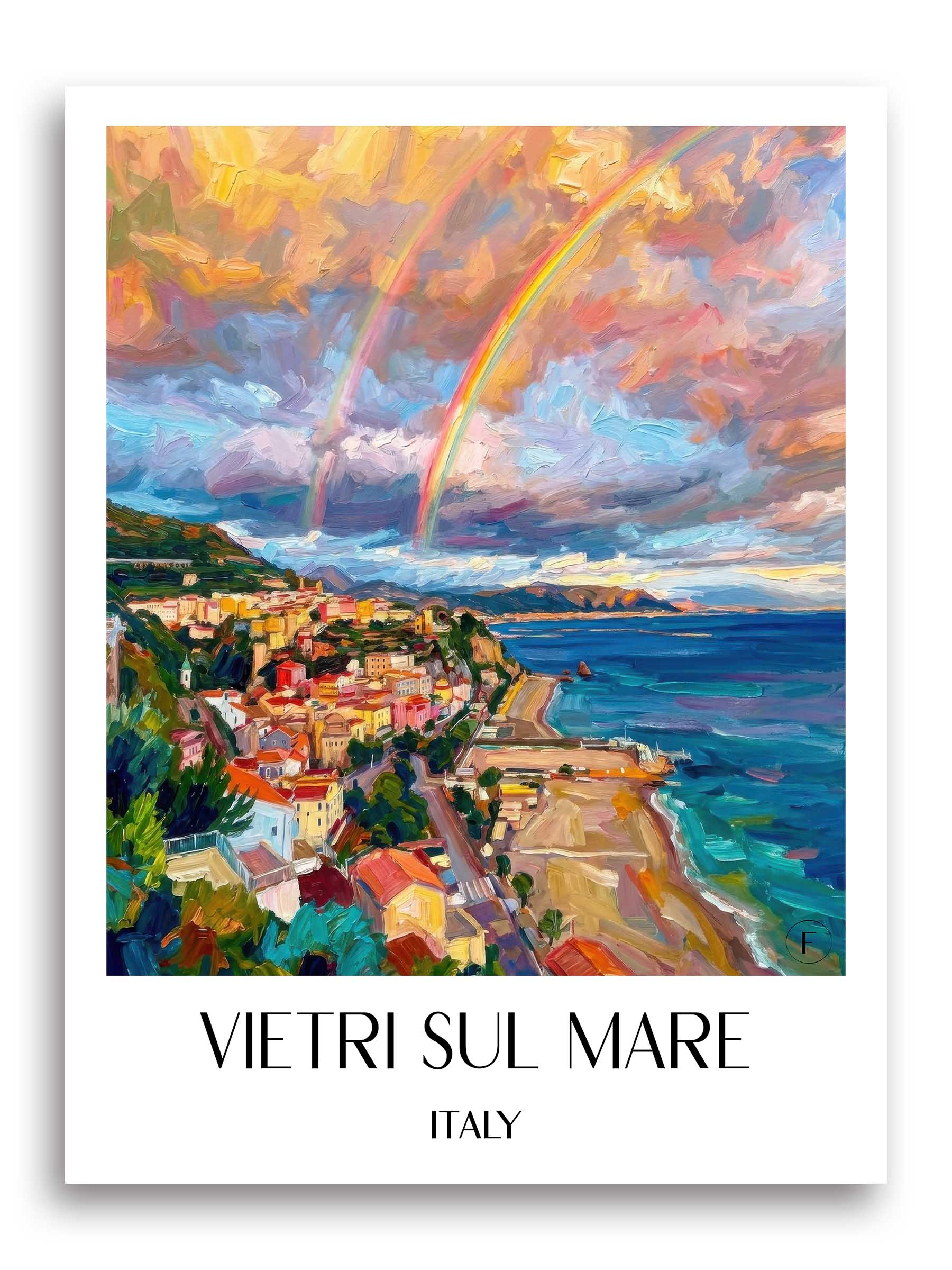 Vietri sul Mare Poster - Kampanien - Italien Kunstdruck - Ölgemälde von A4 bis A1