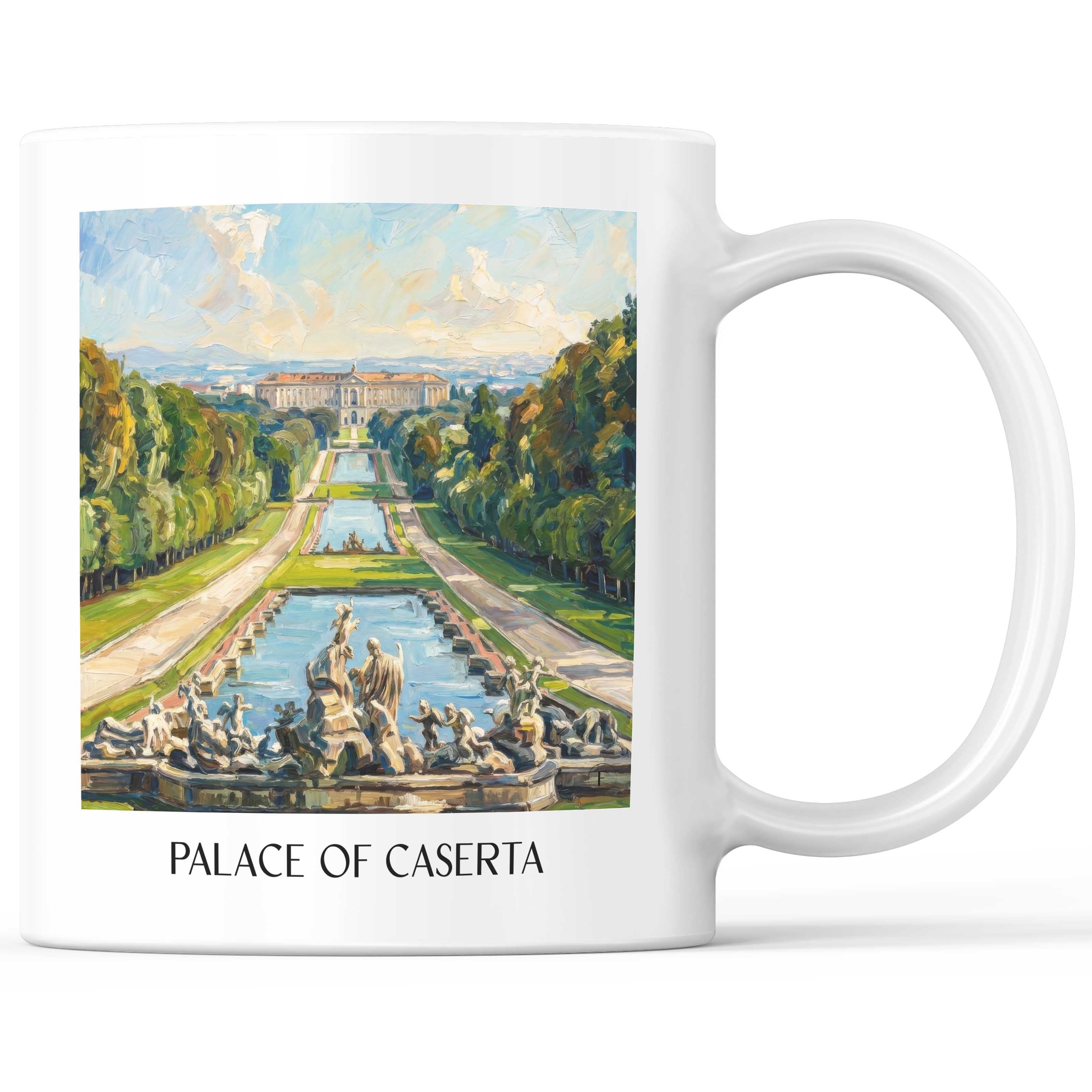 Palast von Caserta Kaffeebecher - Kampanien - Italien Becher - Kaffeetasse im Ölgemälde Stil
