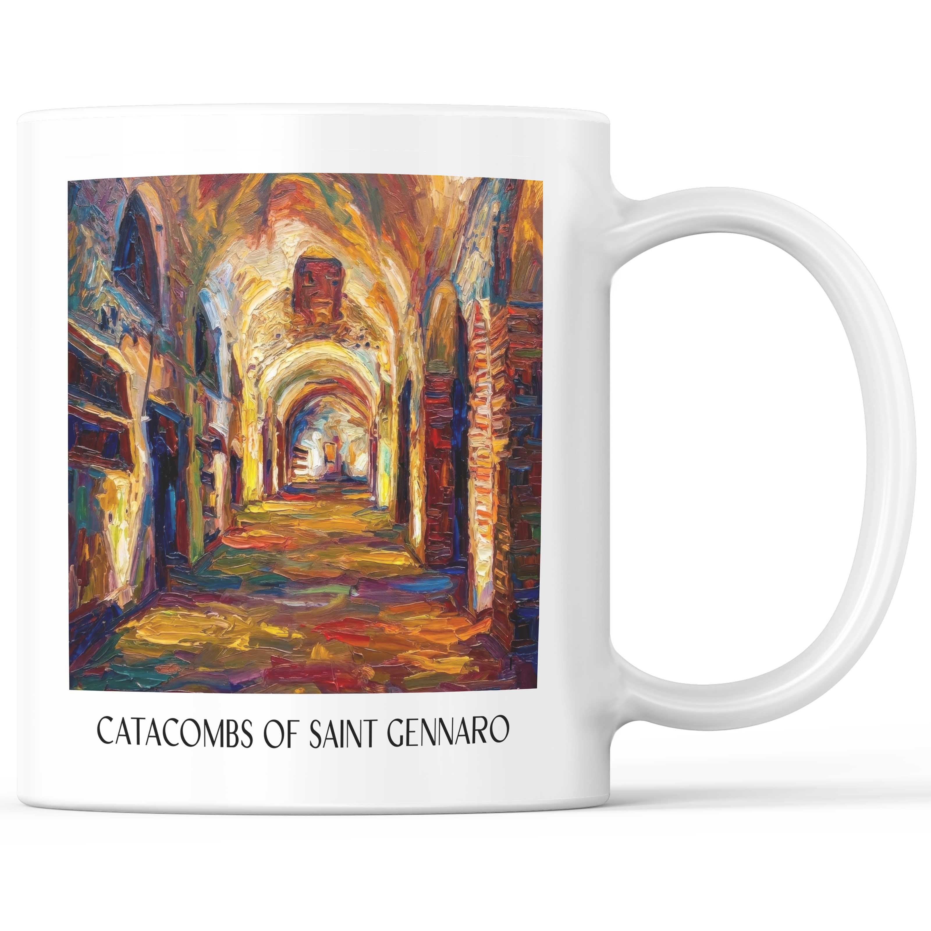 Katakomben des Heiligen Gennaro Kaffeebecher - Neapel - Italien Becher - Kaffeetasse im Ölgemälde Stil
