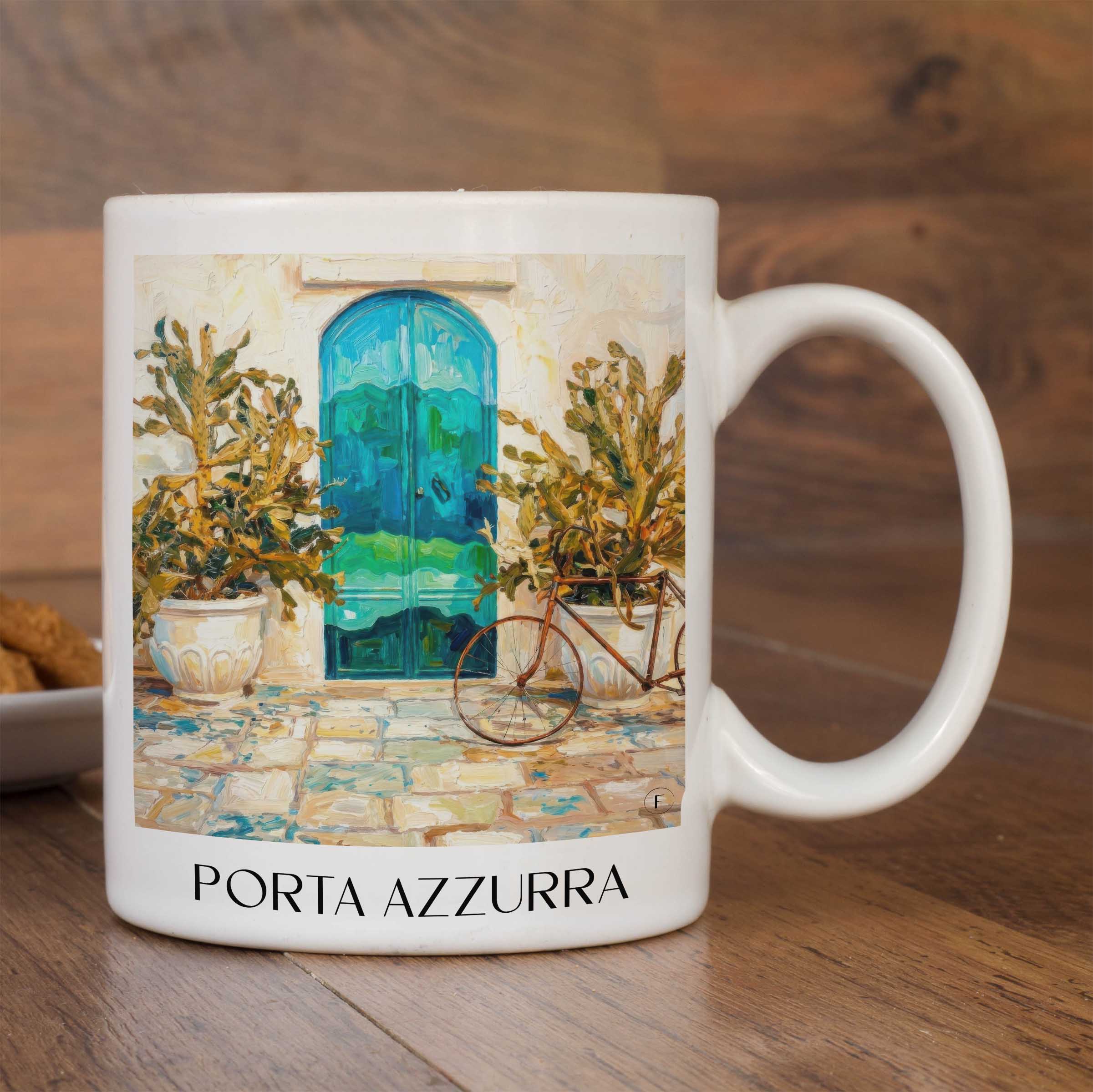 porta-azzurra-ostuni-italien-kaffeebecher-oil-painting-oelgemaelde